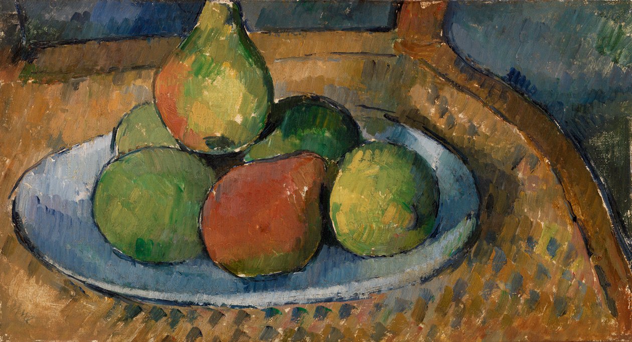 Hedelmälautanen tuolilla, 1879-80 tekijältä Paul Cézanne