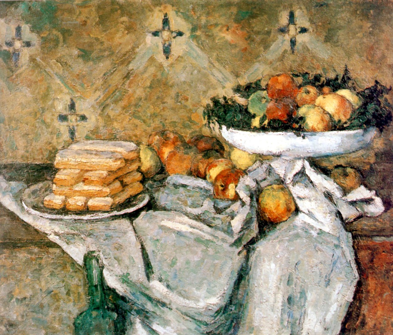 Lautanen hedelmiä ja sienisormia tekijältä Paul Cézanne