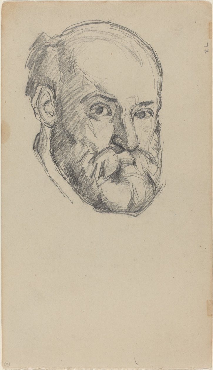 Self-Portait, n.1880-2 (grafiitti vellapaperille). tekijältä Paul Cézanne