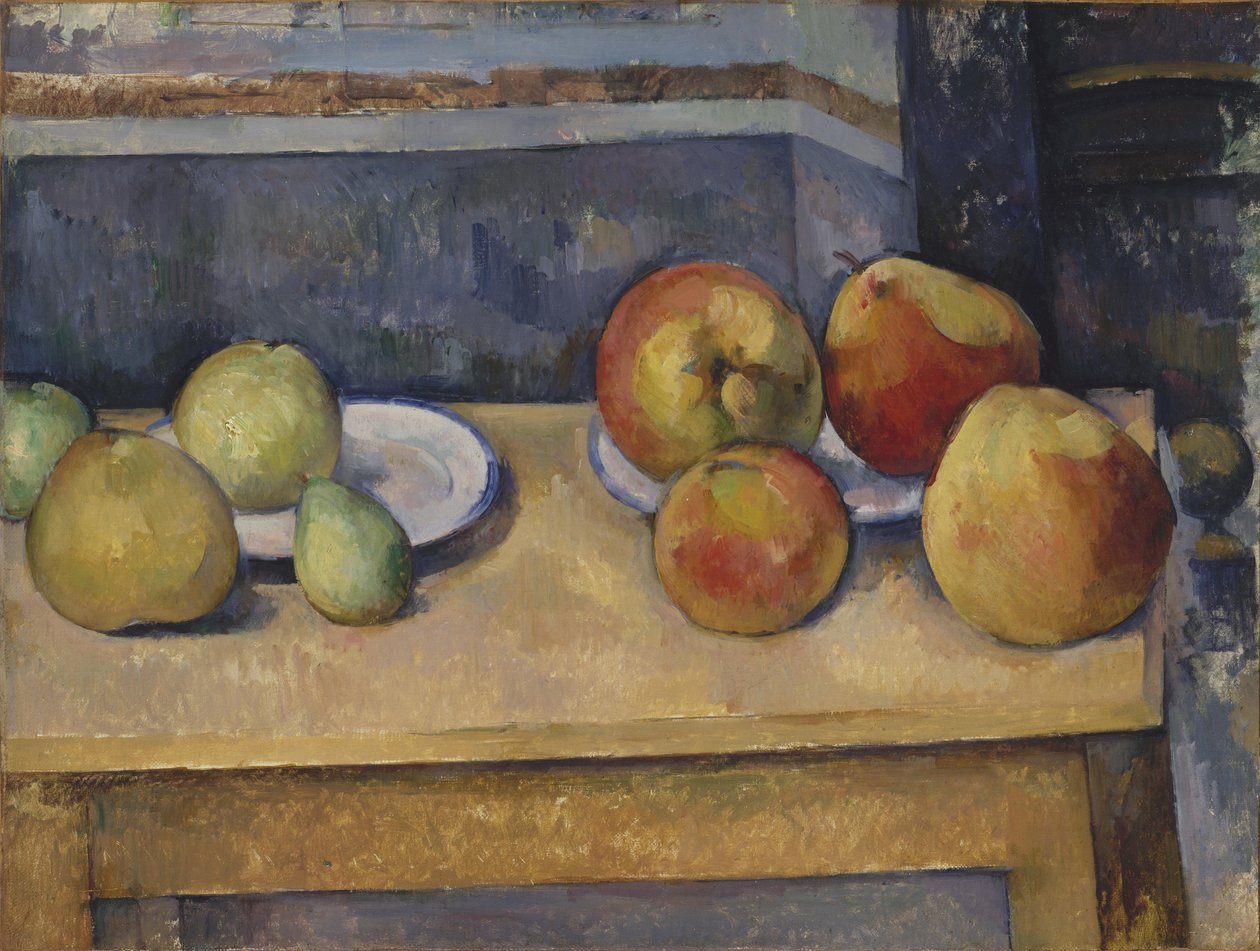 Asetelma omenoiden ja päärynöiden kanssa tekijältä Paul Cézanne