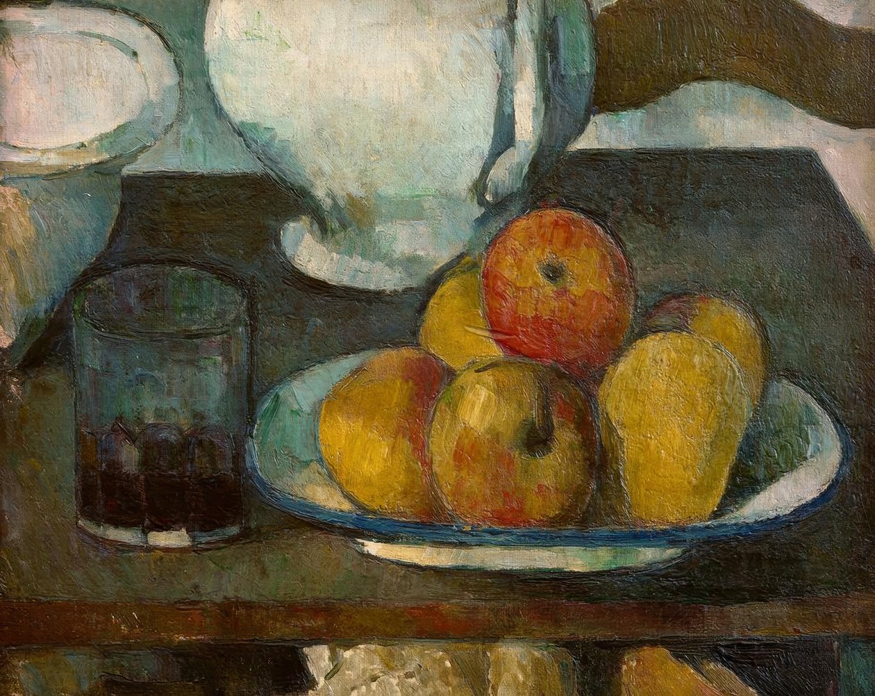 Stilleben mit Äpfeln und Weinglas tekijältä Paul Cézanne