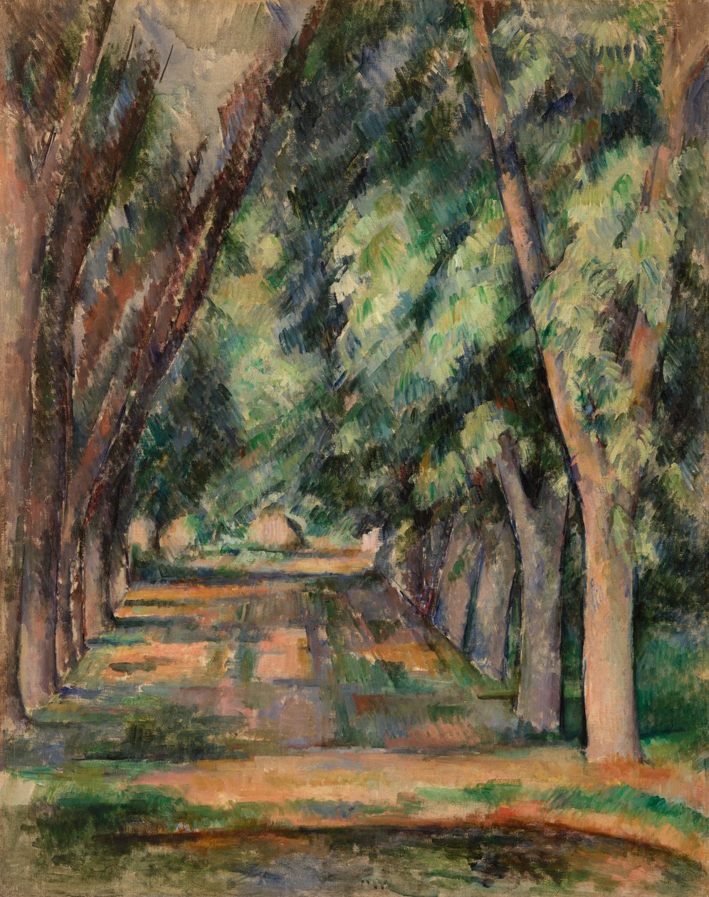 Kastanjapuiden allee Jas de Bouffanissa, n. 1888 tekijältä Paul Cézanne