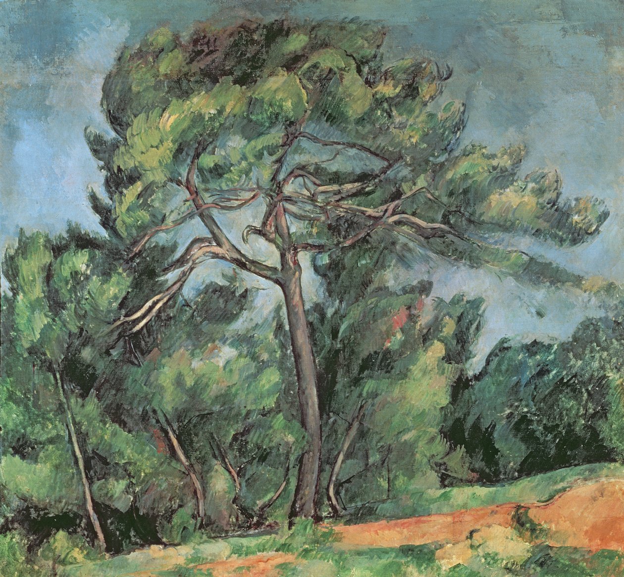 Suuri mänty, n. 1889 tekijältä Paul Cézanne