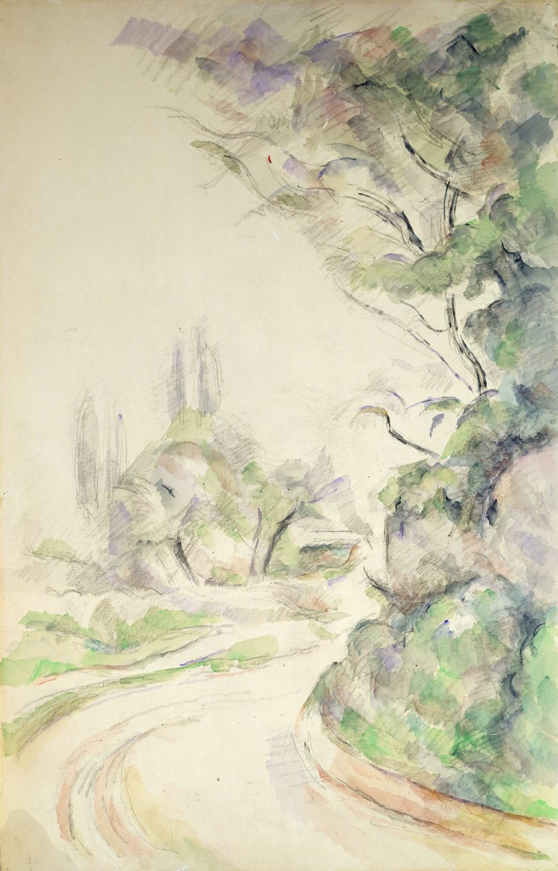 Mutkainen tie, n. 1900-06 tekijältä Paul Cézanne