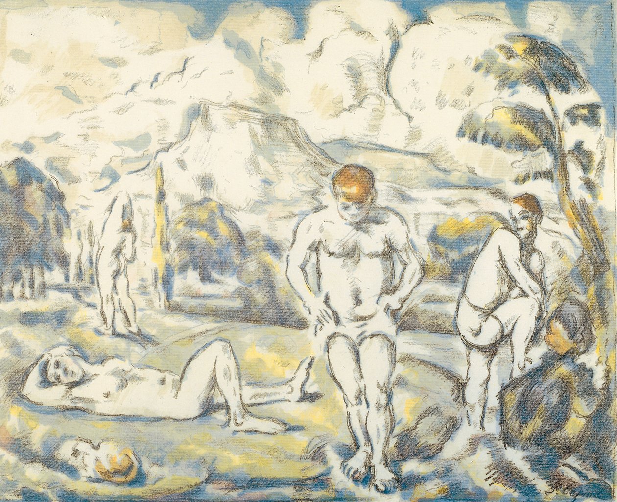 Uimarit (iso lautanen) tekijältä Paul Cézanne