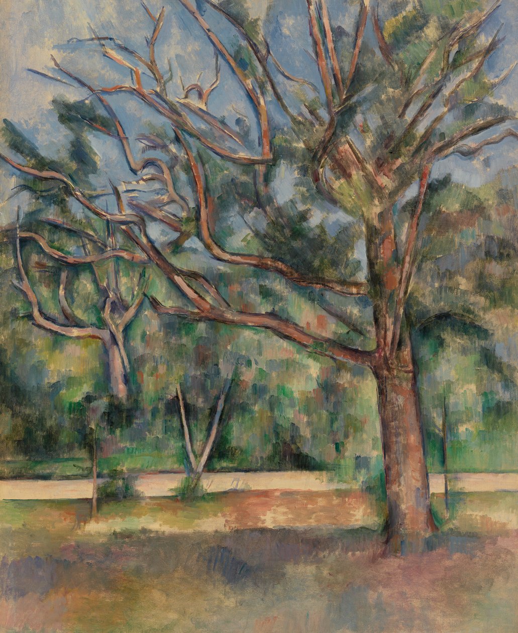Puut ja tie, n. 1890 tekijältä Paul Cézanne