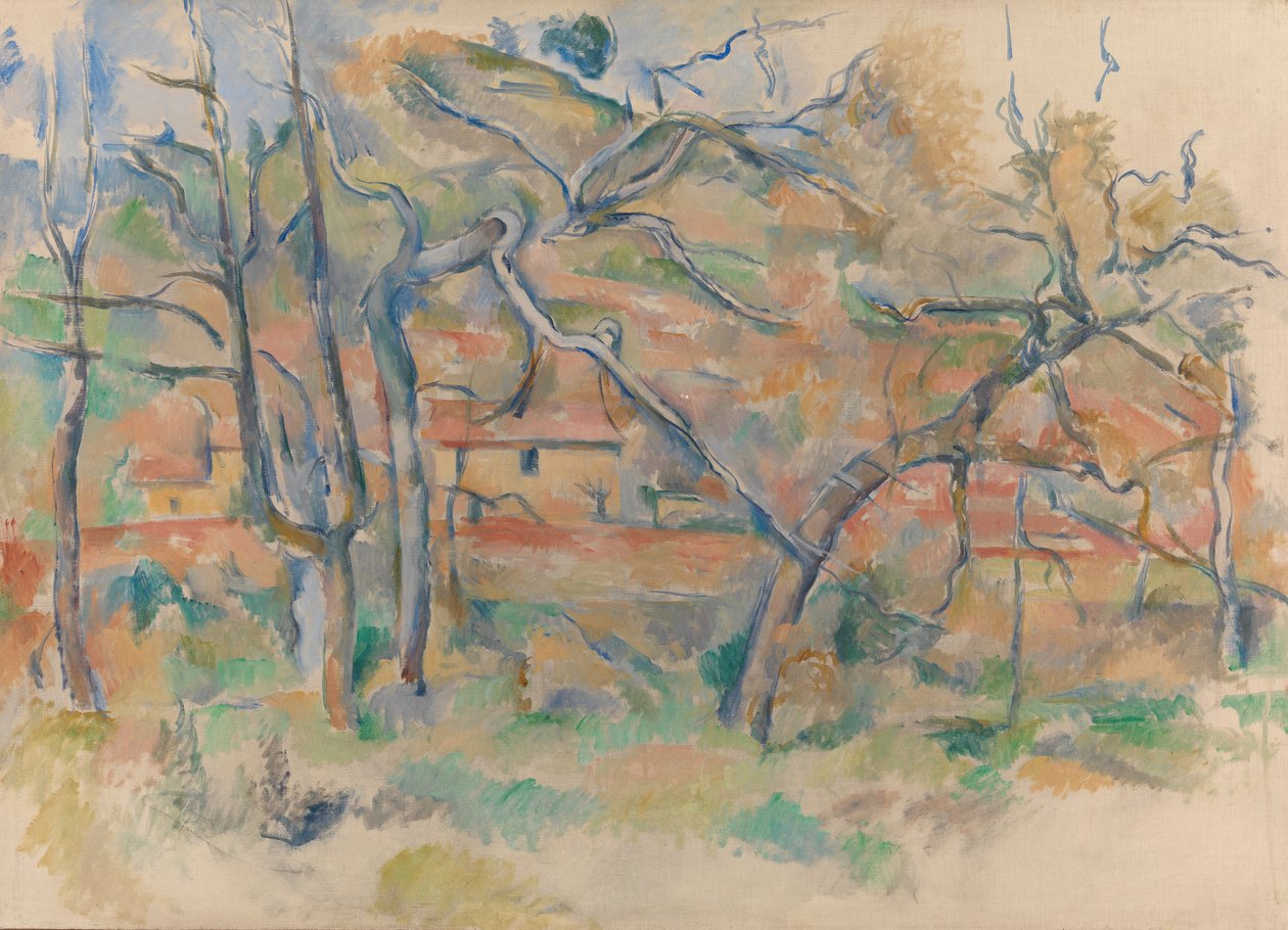 Puut ja talo, Provence tekijältä Paul Cézanne