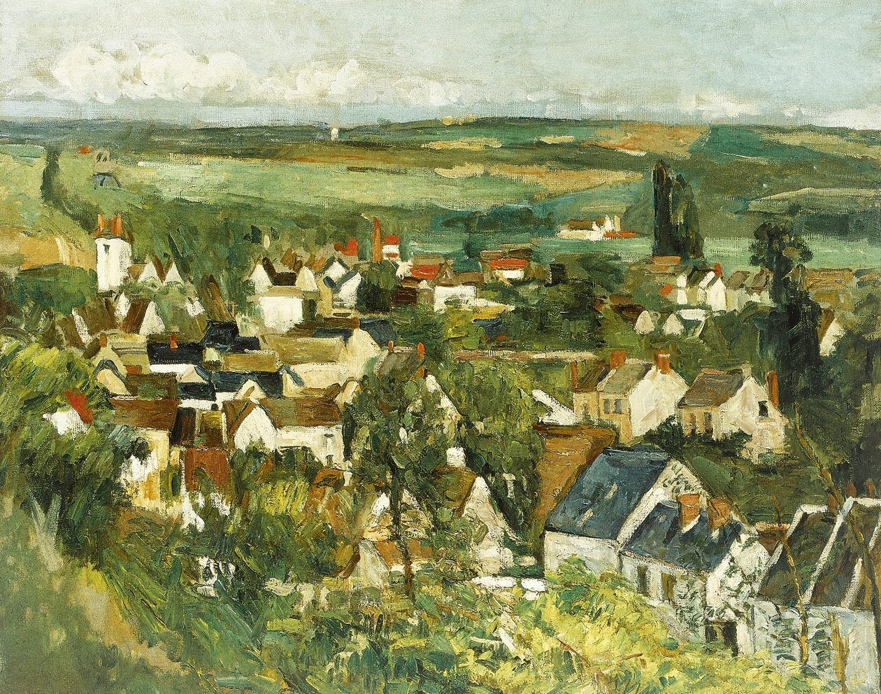 Vue panoramique dAuvers-sur-Oise tekijältä Paul Cézanne