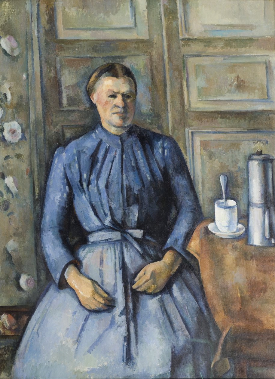 Nainen kahvipannun kanssa tekijältä Paul Cézanne