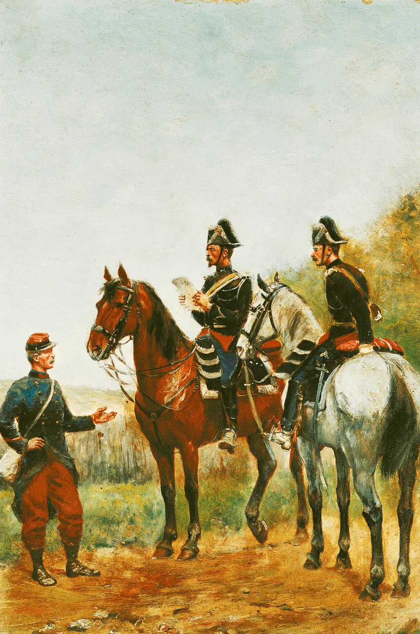 Poliisit tarkastuskierroksella tarkastamassa palvelusta vuonna 1885 tekijältä Paul Emile Leon Perboyre