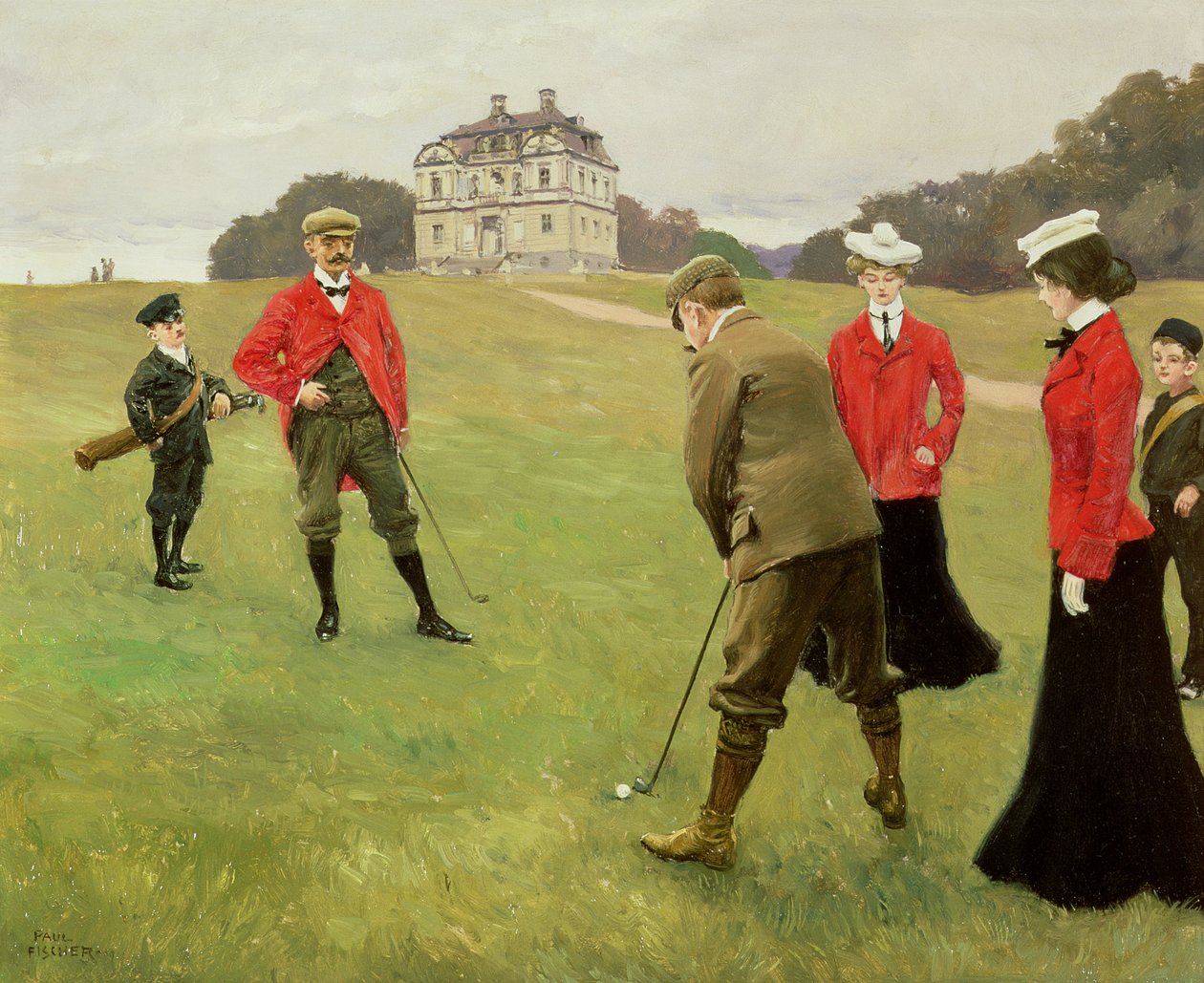Golfin pelaajat Kööpenhaminan golfklubilla tekijältä Paul Fischer