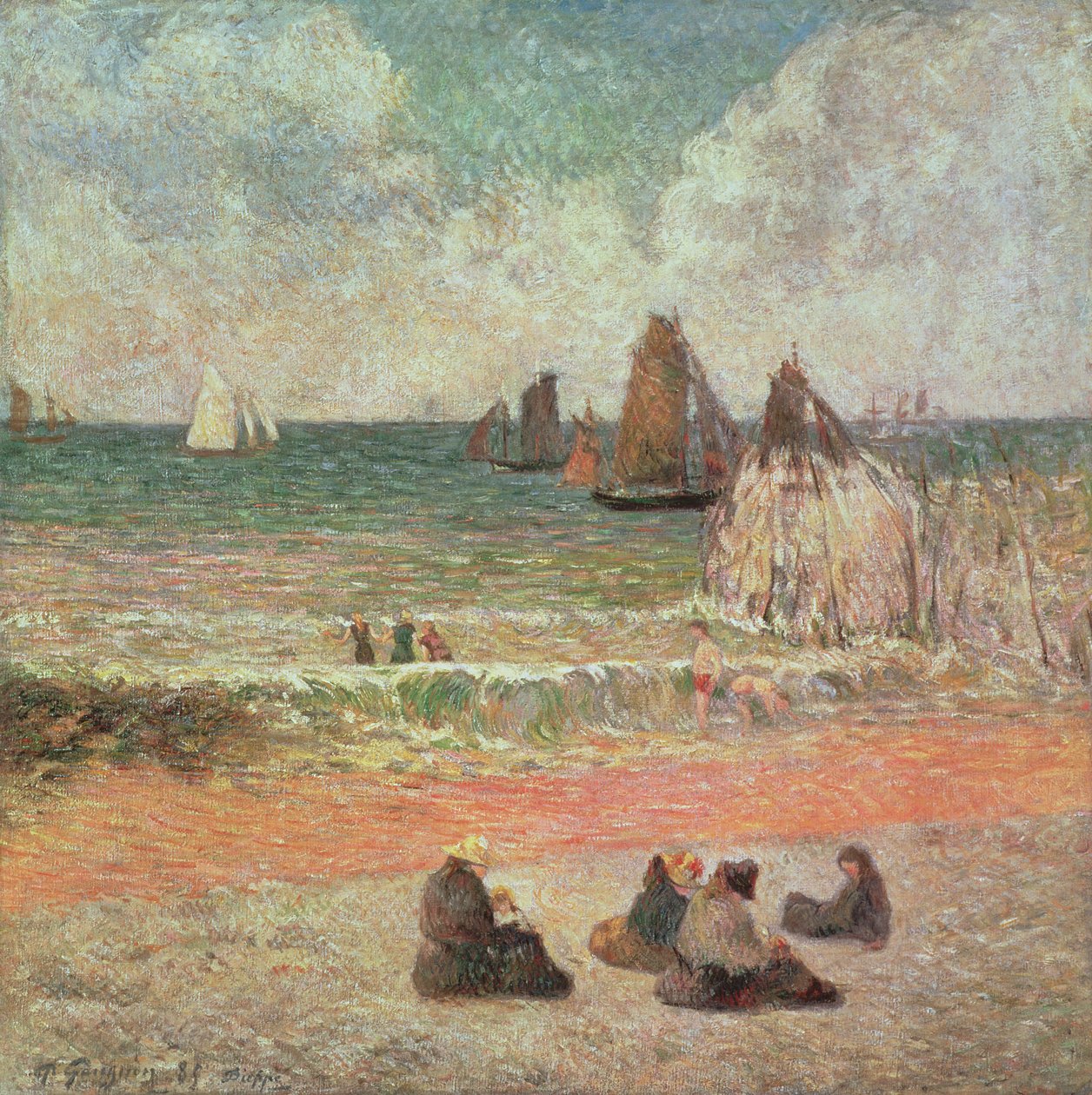 Uiminen, Dieppe, 1885 tekijältä Paul Gauguin
