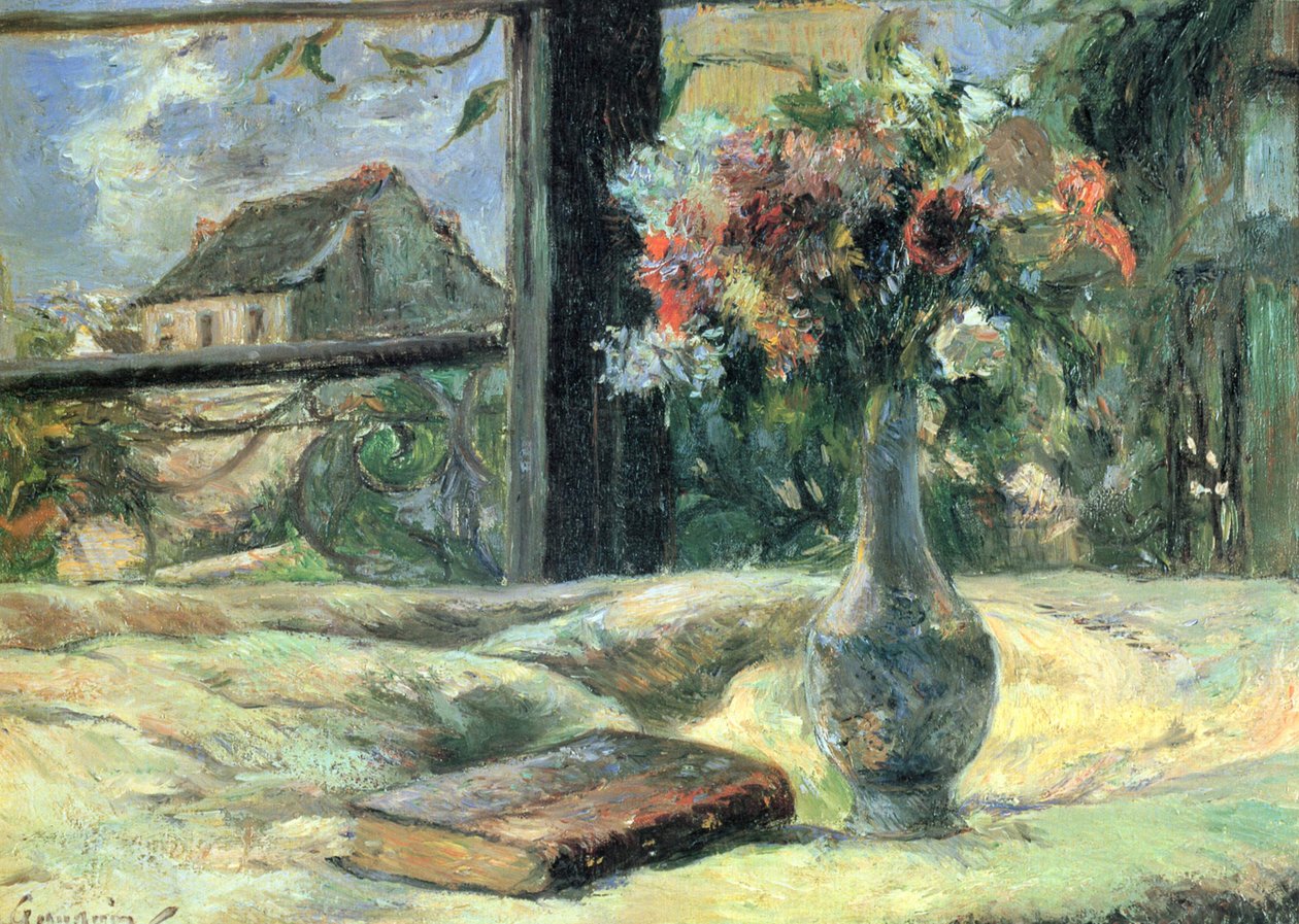 Blumenvase am Fenster tekijältä Paul Gauguin