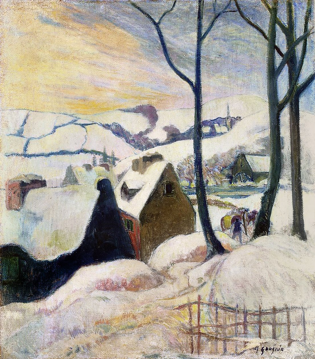 Breton Village Under Snow, 1894 tekijältä Paul Gauguin