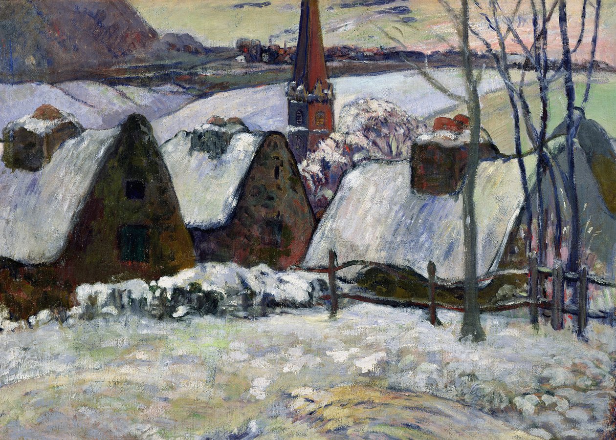 Breton kylä lumen alla, 1894 tekijältä Paul Gauguin