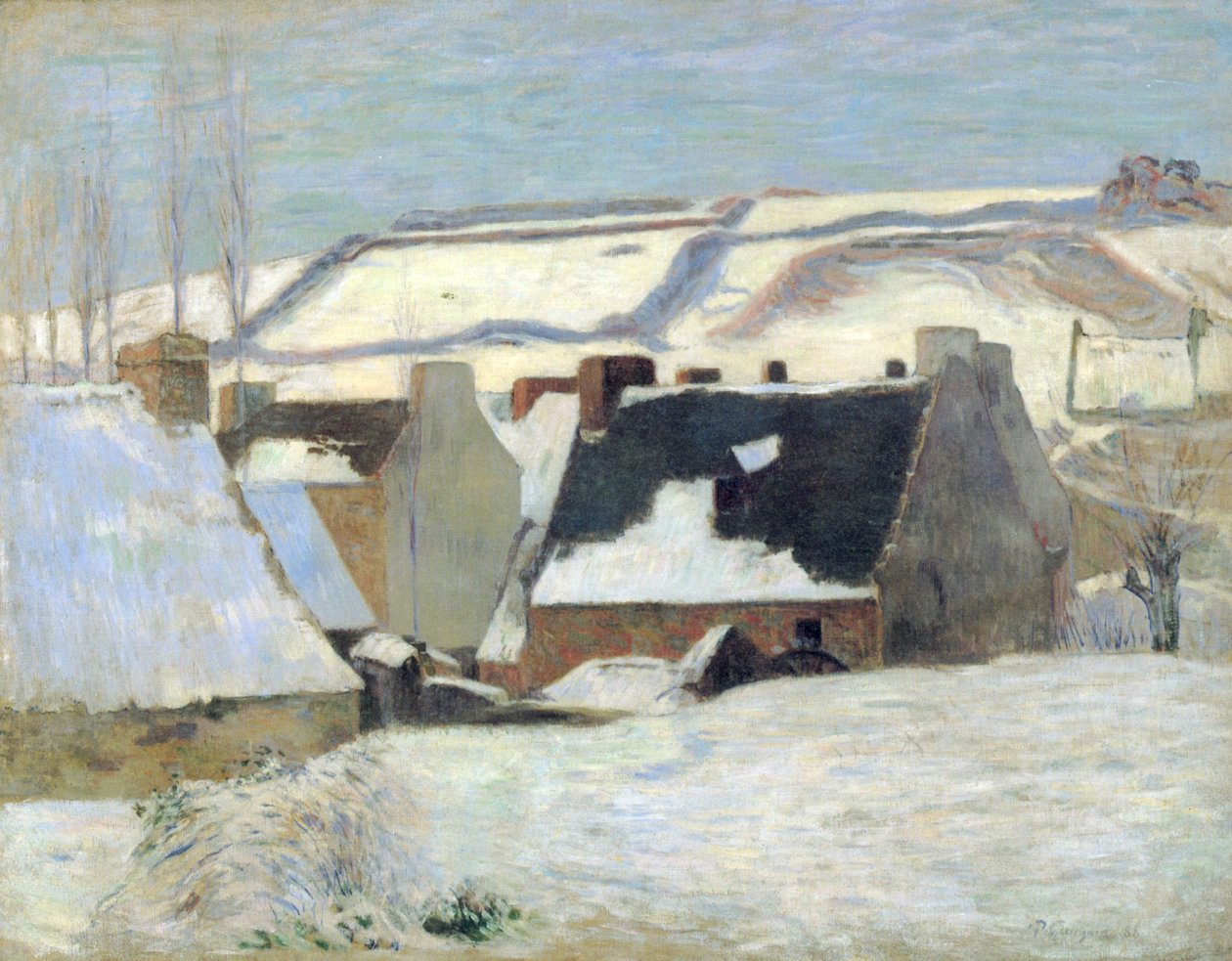 Bretonisches Dorf im Schnee tekijältä Paul Gauguin
