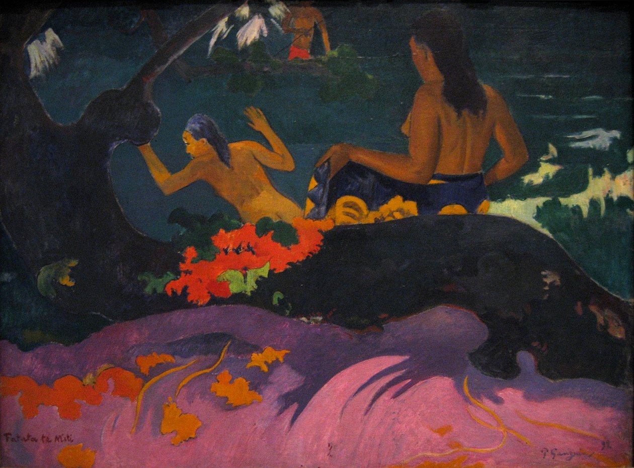 Fatata te Miti (meren rannalla) tekijältä Paul Gauguin