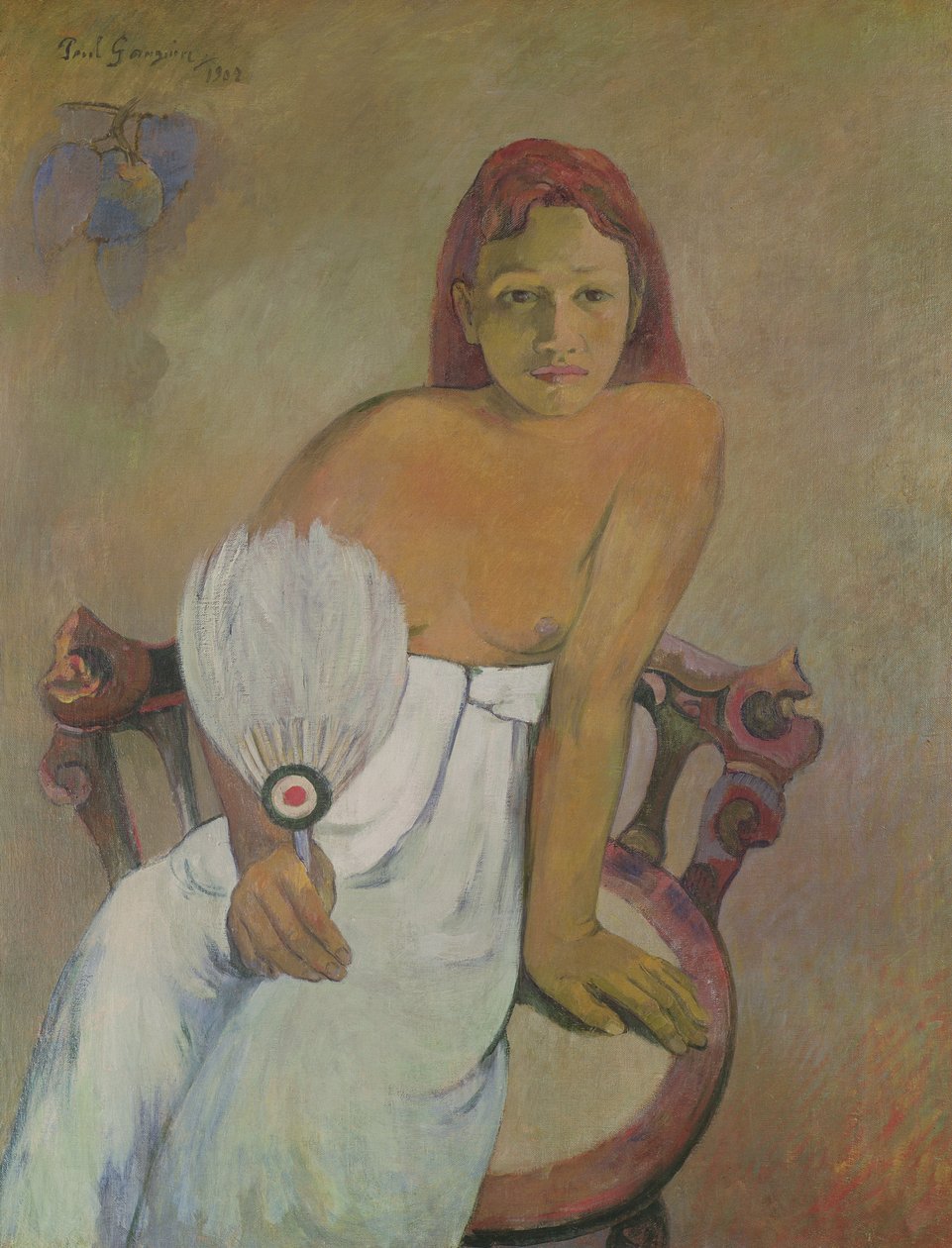 Tyttö tuulettimen kanssa, 1902 tekijältä Paul Gauguin