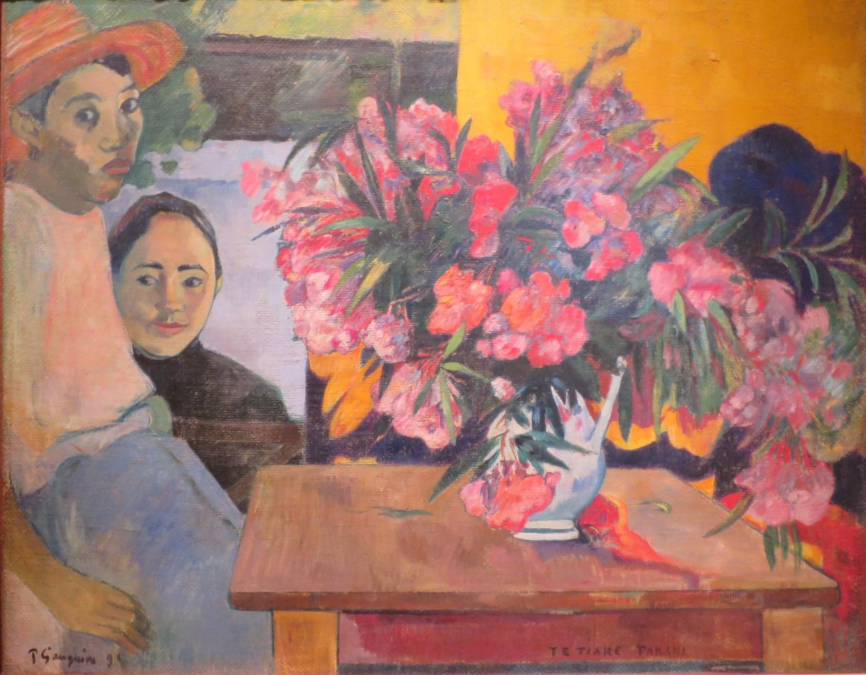 Suuri kukkakimppu ja Tahitin lapsia tekijältä Paul Gauguin