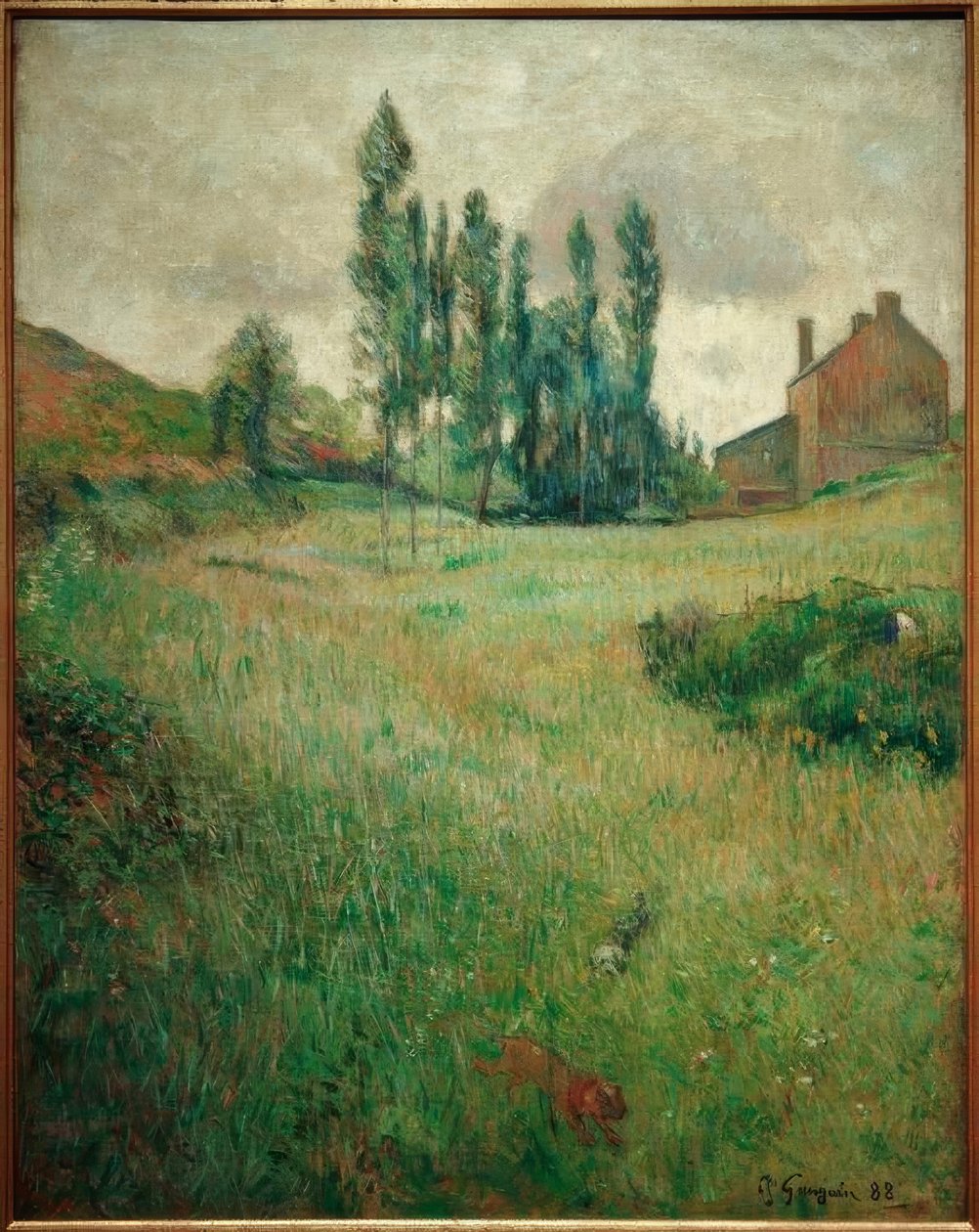 Hunde auf einer Wiese tekijältä Paul Gauguin