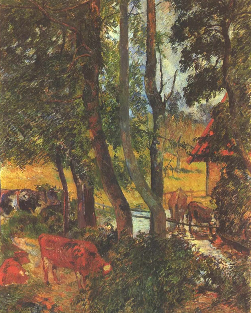 Kühe an der Tränke tekijältä Paul Gauguin