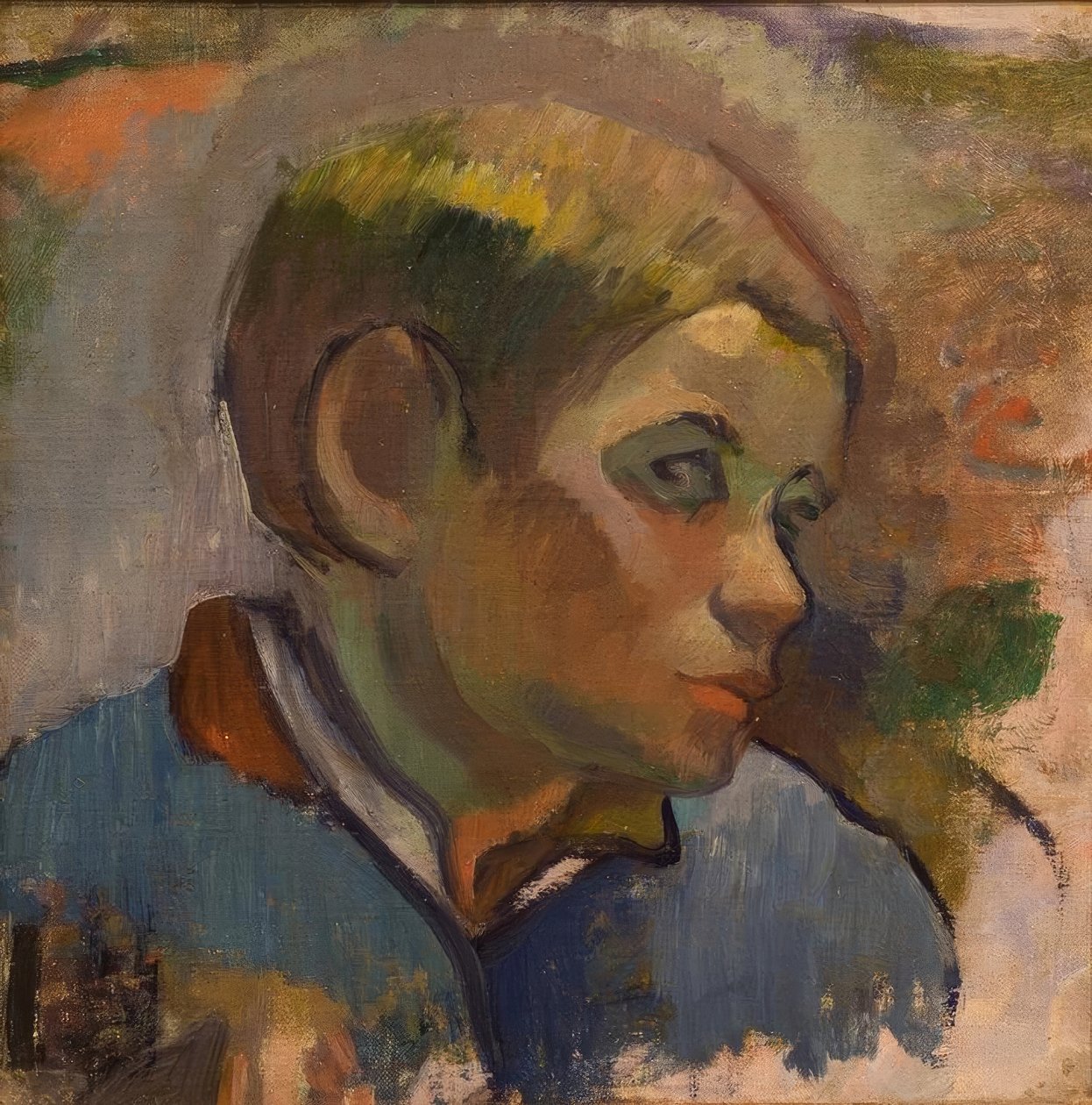 Kopf eines Bauernjungen tekijältä Paul Gauguin