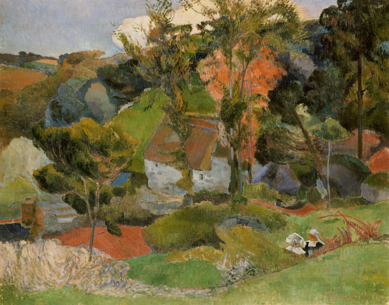 Maisema Pont Avenilla, 1888 tekijältä Paul Gauguin