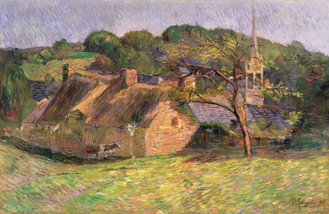 Maisema Pont-Avenissa, 1888 tekijältä Paul Gauguin