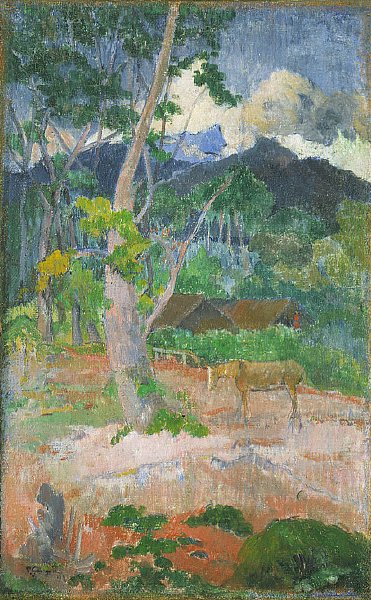 Maisema hevosen kanssa tekijältä Paul Gauguin