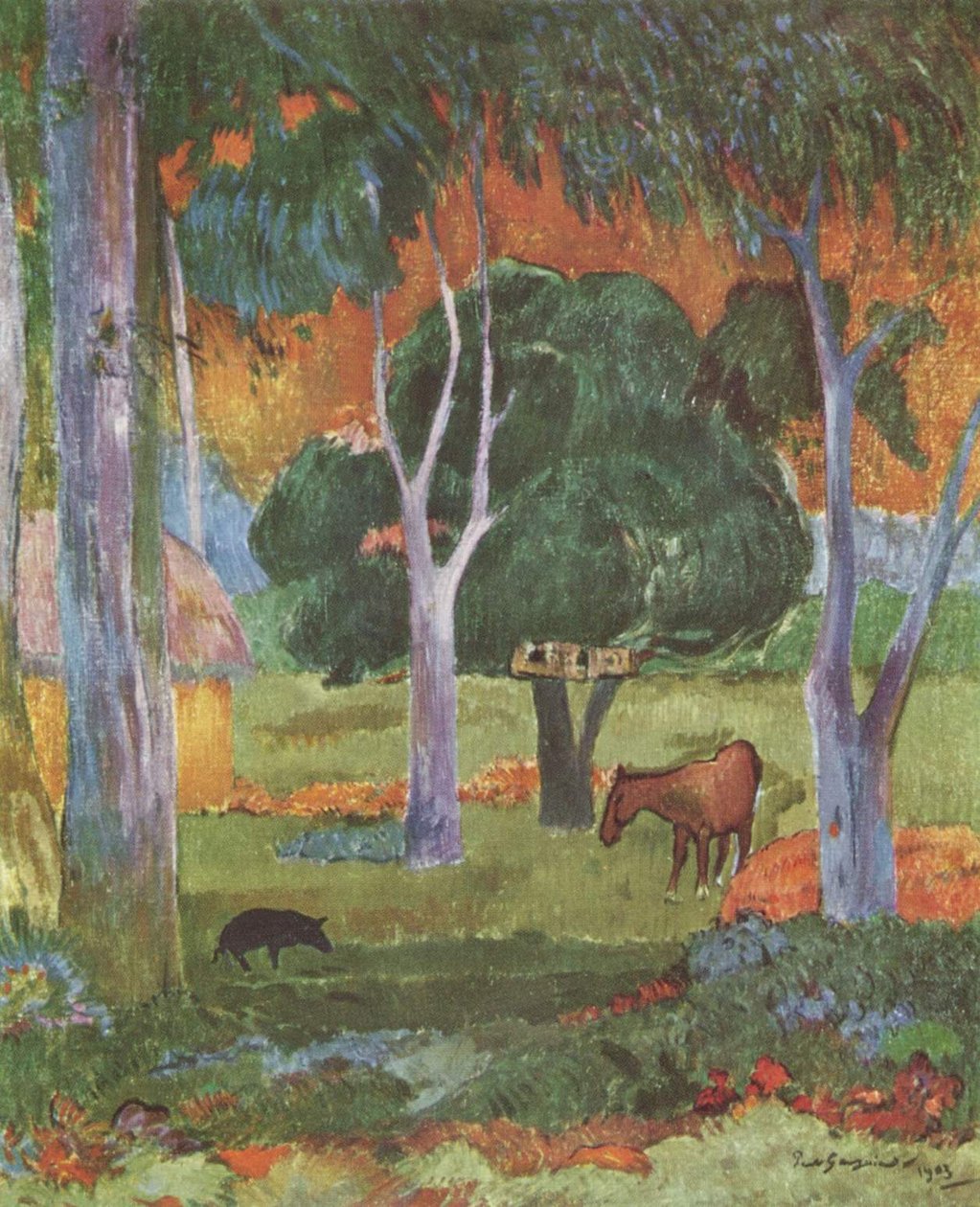 Landschaft auf La Dominique tekijältä Paul Gauguin