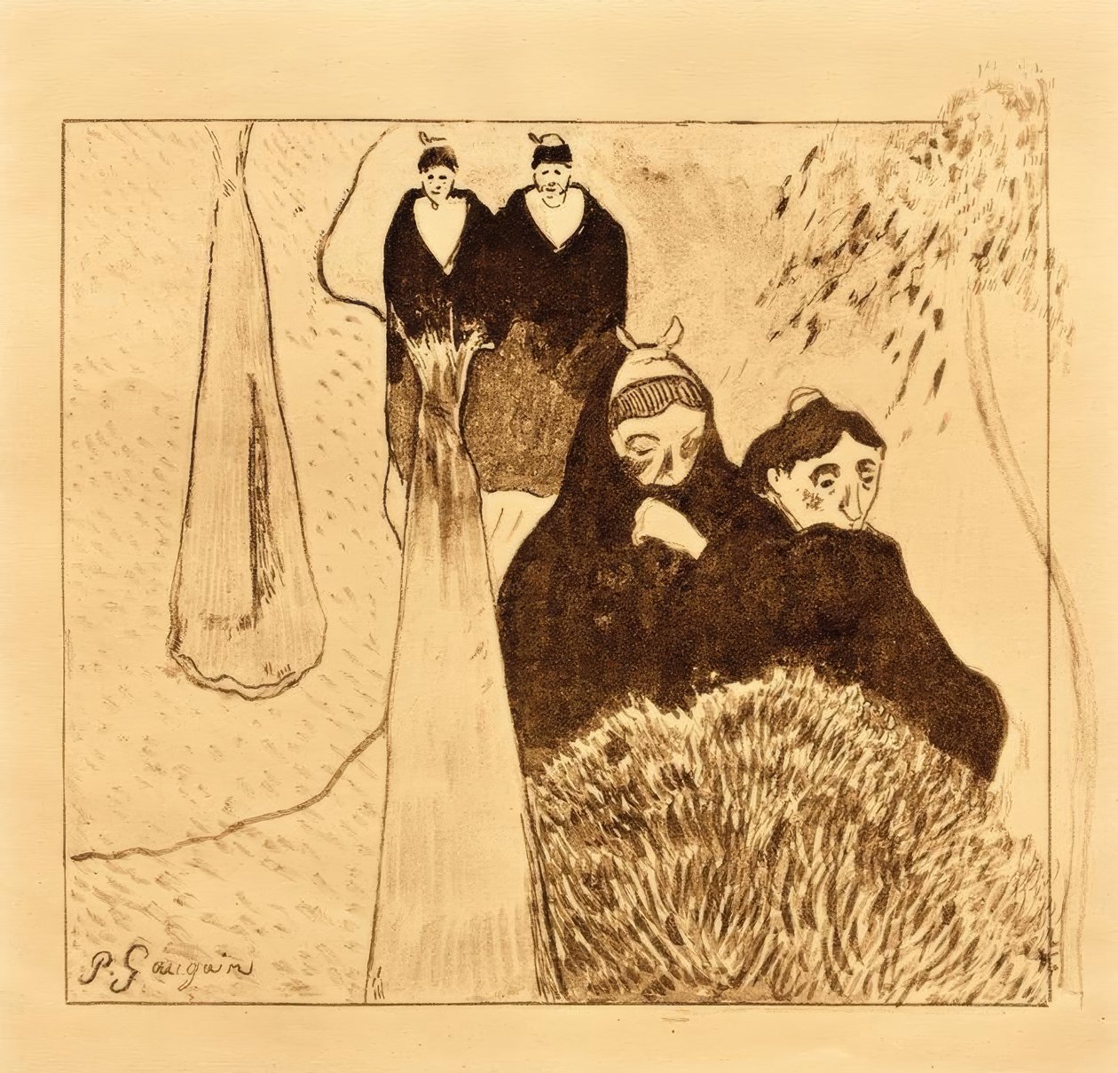Les vieilles filles (Arles) tekijältä Paul Gauguin