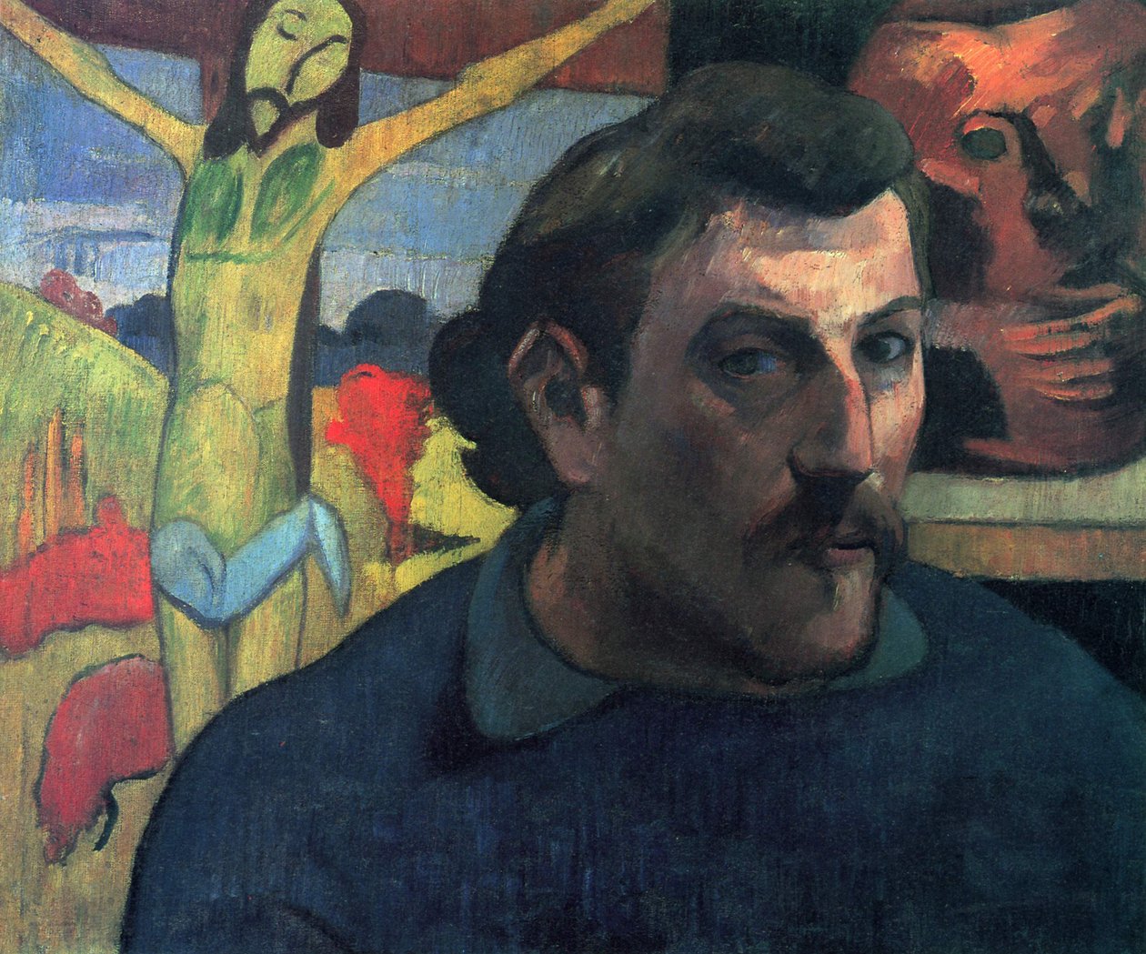 Muotokuva taiteilijasta keltaisella Kristuksella tekijältä Paul Gauguin