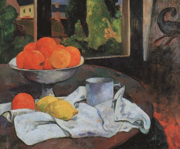 Stillleben mit Fruchtschale und Zitronen tekijältä Paul Gauguin