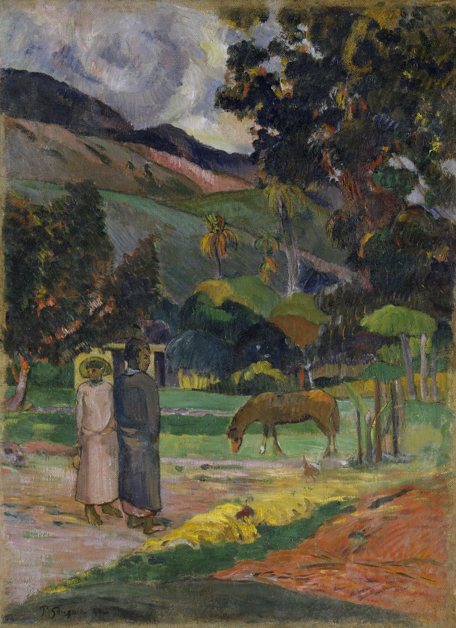 Tahitian maisema tekijältä Paul Gauguin