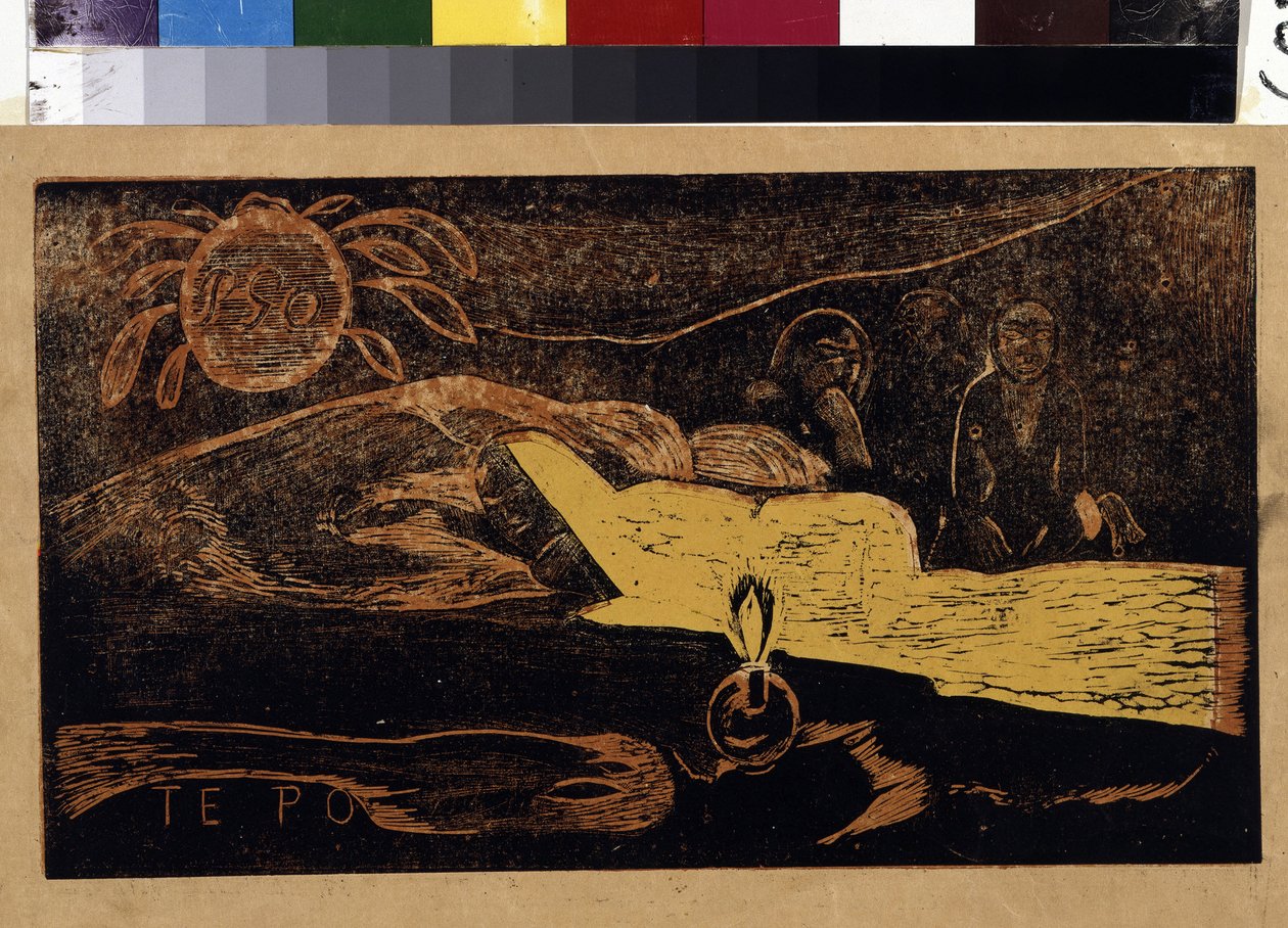 Te Po tai La Grande Nuit, sarjasta "Noa Noa", 1893-94 tekijältä Paul Gauguin