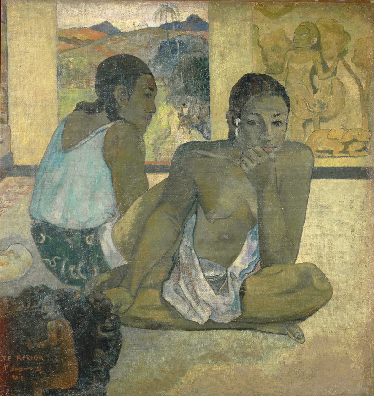 Te Rerioa (Day Dreaming), 1897 (yksityiskohta numerosta 65740) tekijältä Paul Gauguin