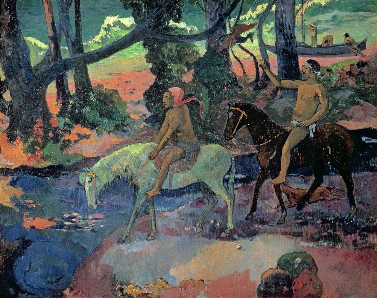 The Escape, The Ford, 1901 tekijältä Paul Gauguin