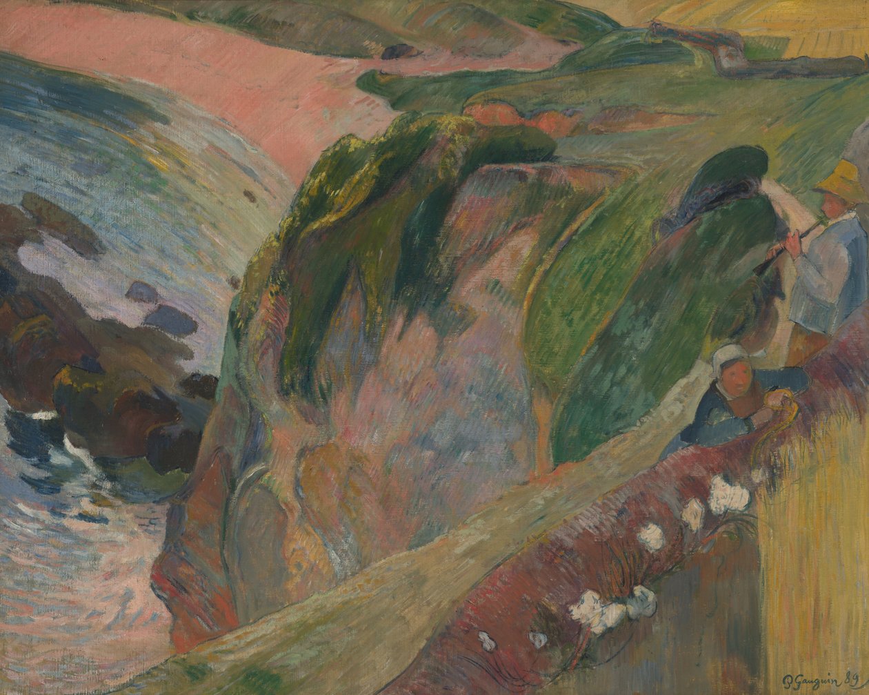 Flageolet -pelaaja kalliolla tekijältä Paul Gauguin