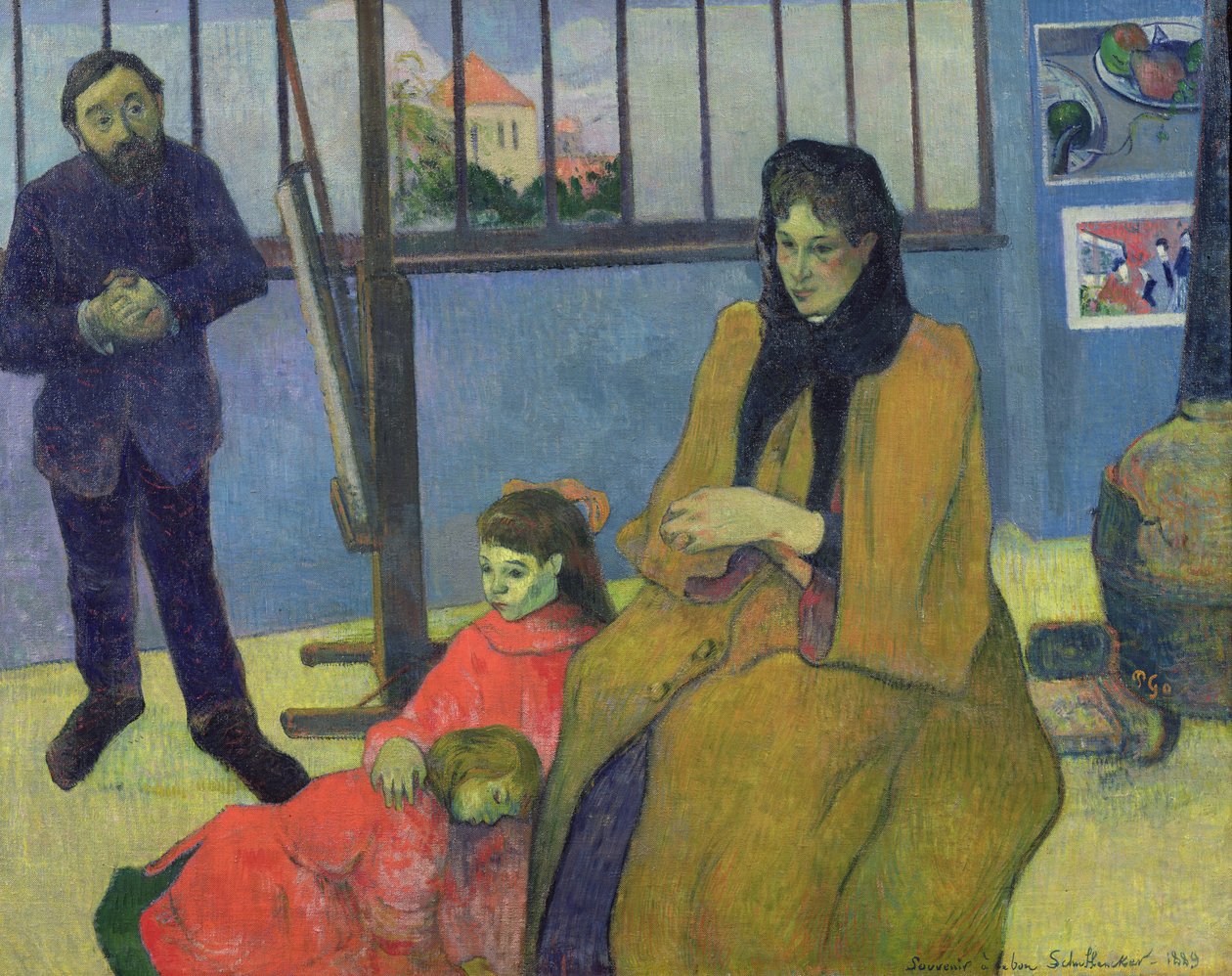 Schuffeneckerin perhe tai Schuffeneckerin studio, 1889 tekijältä Paul Gauguin
