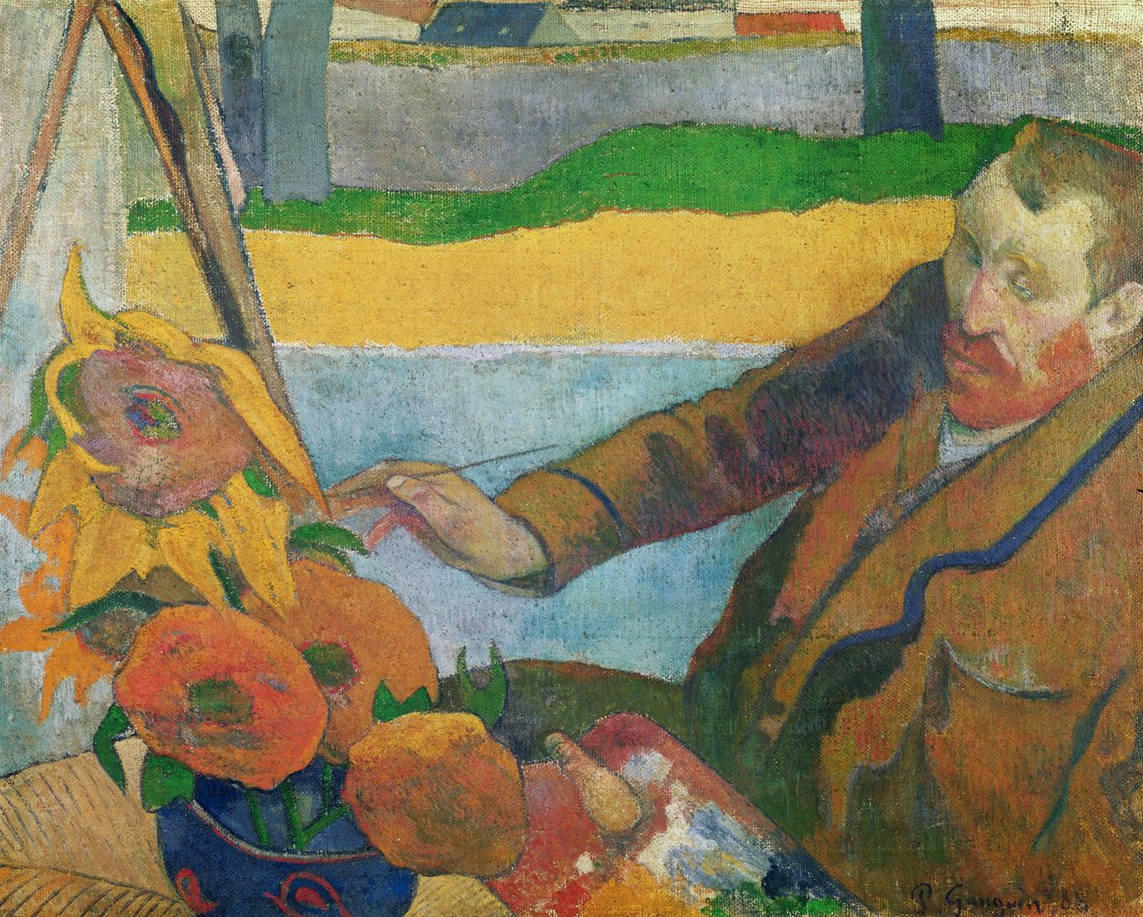 Van Gogh maalaus Auringonkukat, 1888 tekijältä Paul Gauguin
