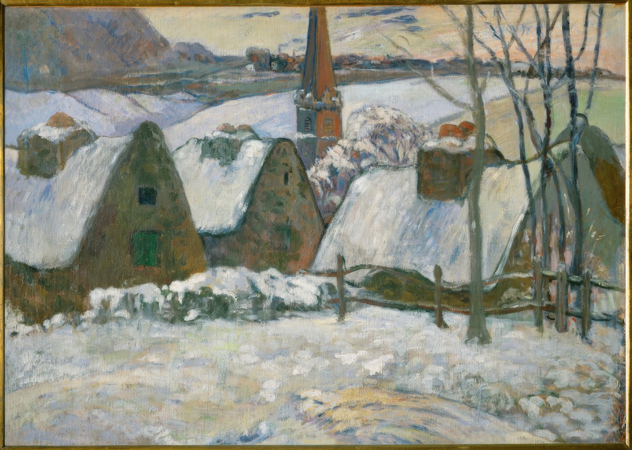 Kylän bretoni sous la neige tekijältä Paul Gauguin