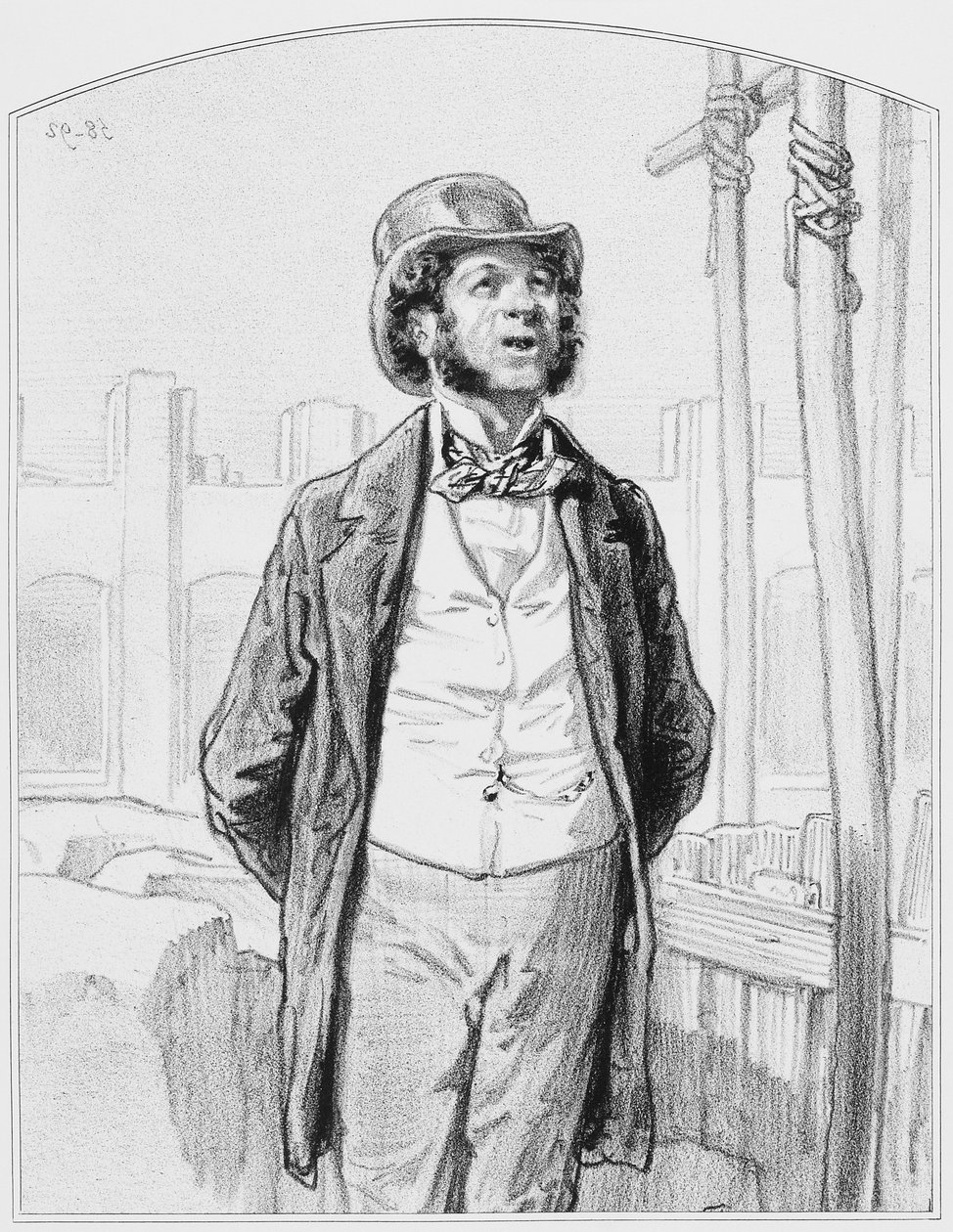 Julkisten töiden yksityinen tarkastaja, levy 13 Les Toquadesista, 1858 tekijältä Paul Gavarni