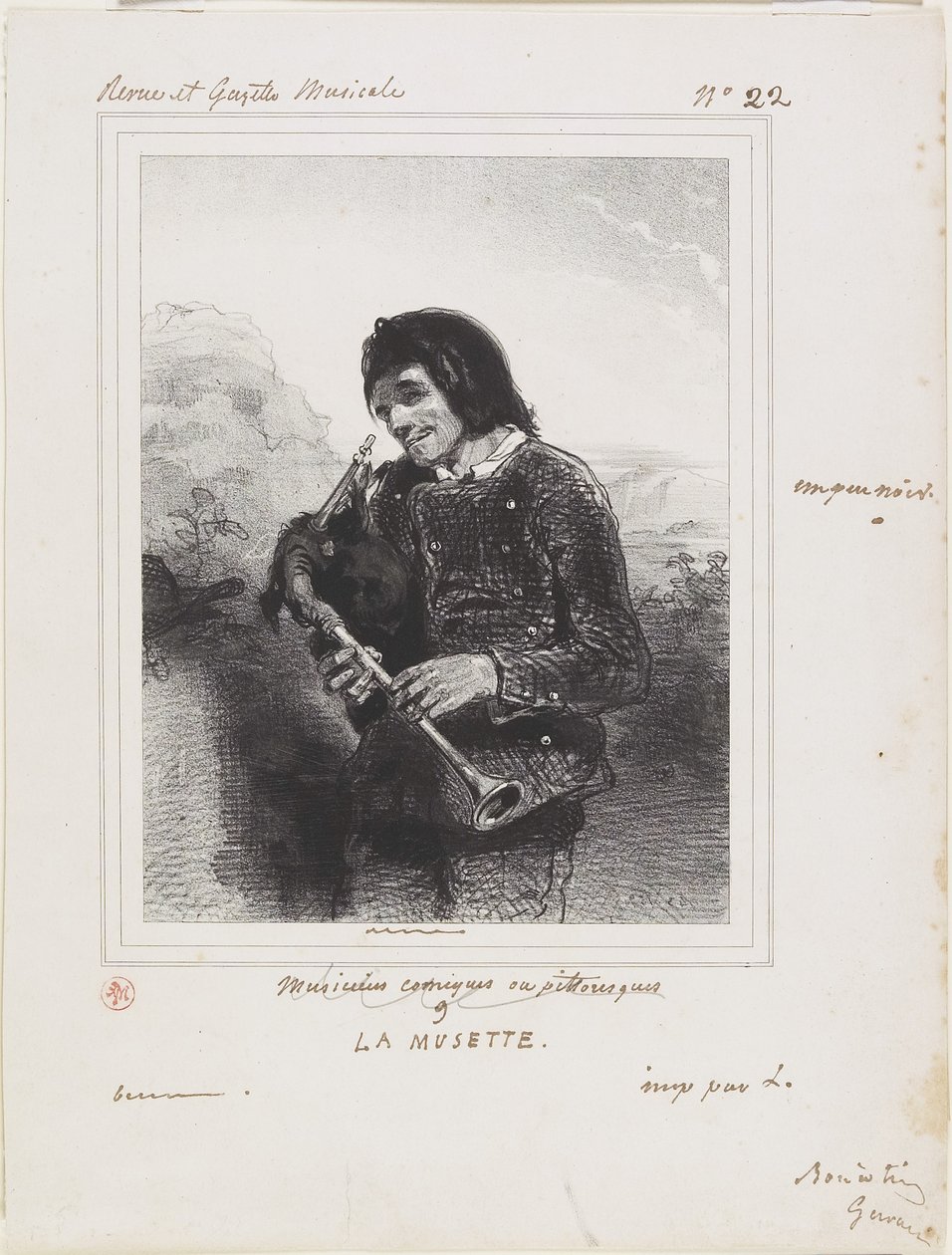 La Musette (Säkkipilli), 1844 tekijältä Paul Gavarni