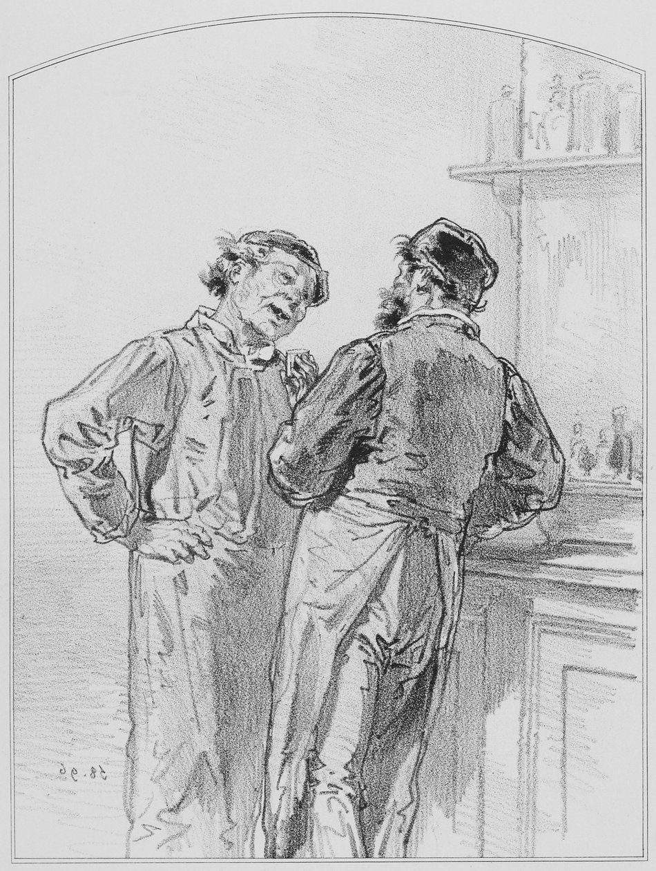 Kihti, levy 17 Les Toquadesista, 1858 tekijältä Paul Gavarni