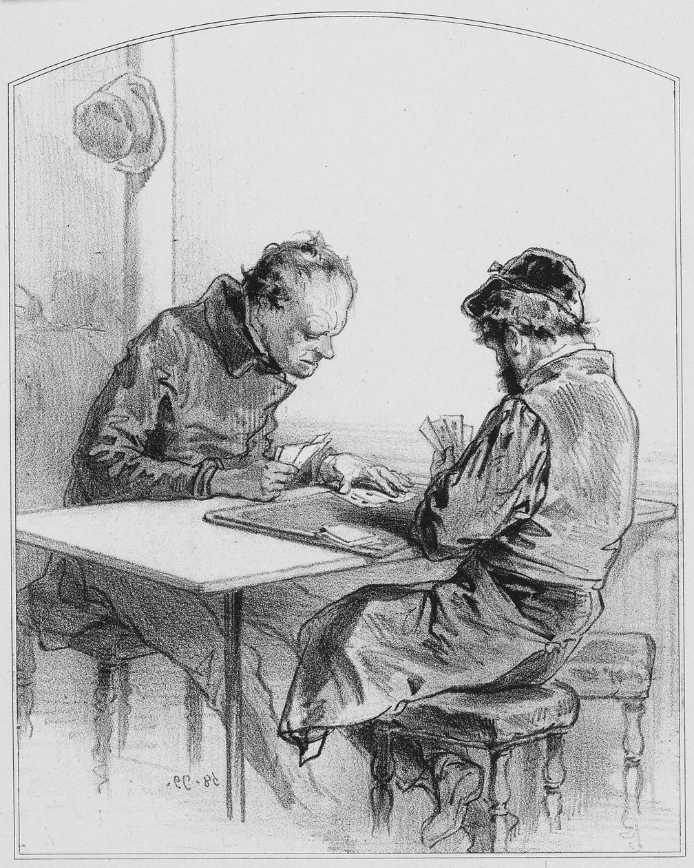 Kortit, levy 20 Les Toquadesista, 1858 tekijältä Paul Gavarni