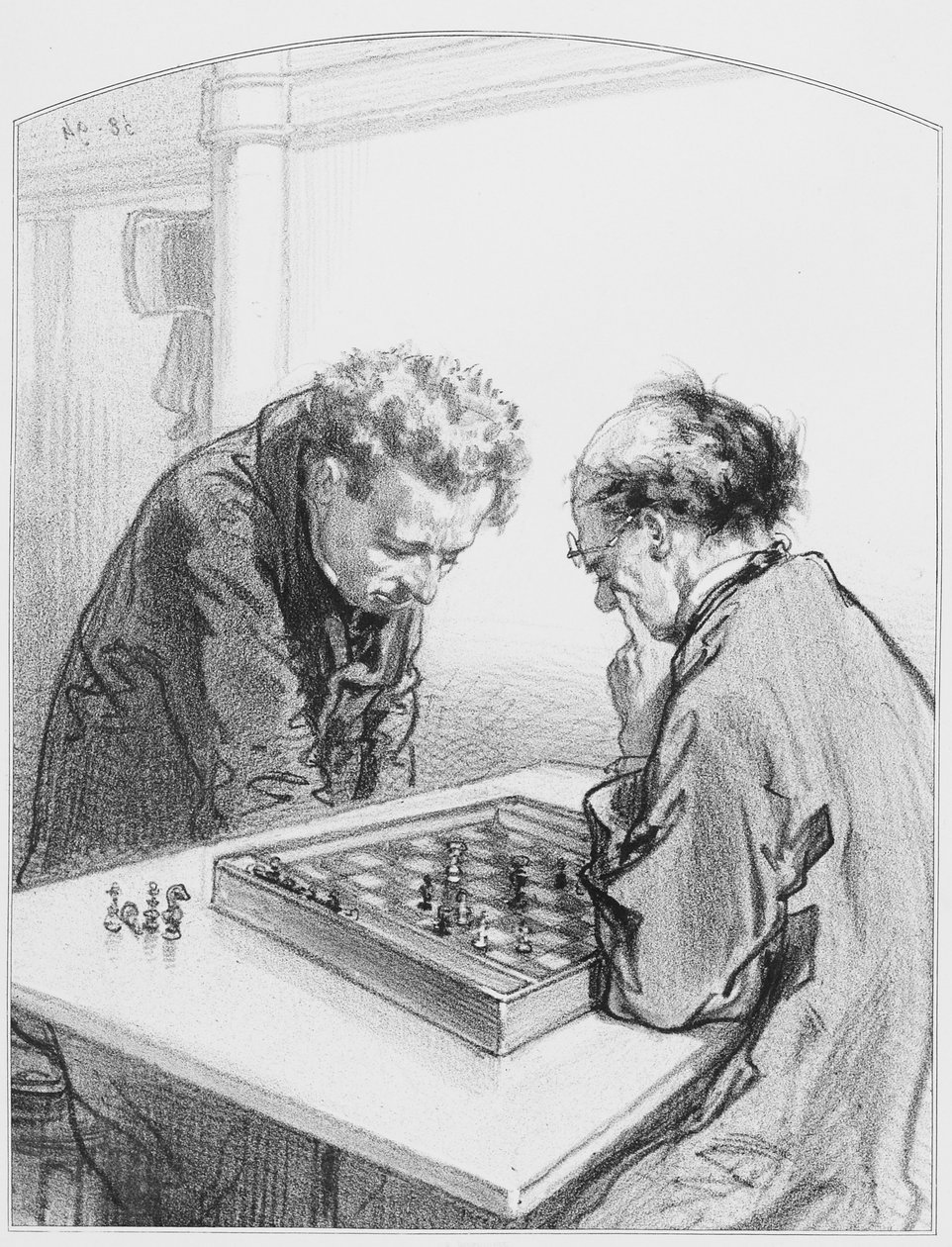 Shakki, levy 15 Les Toquadesista, 1858 tekijältä Paul Gavarni