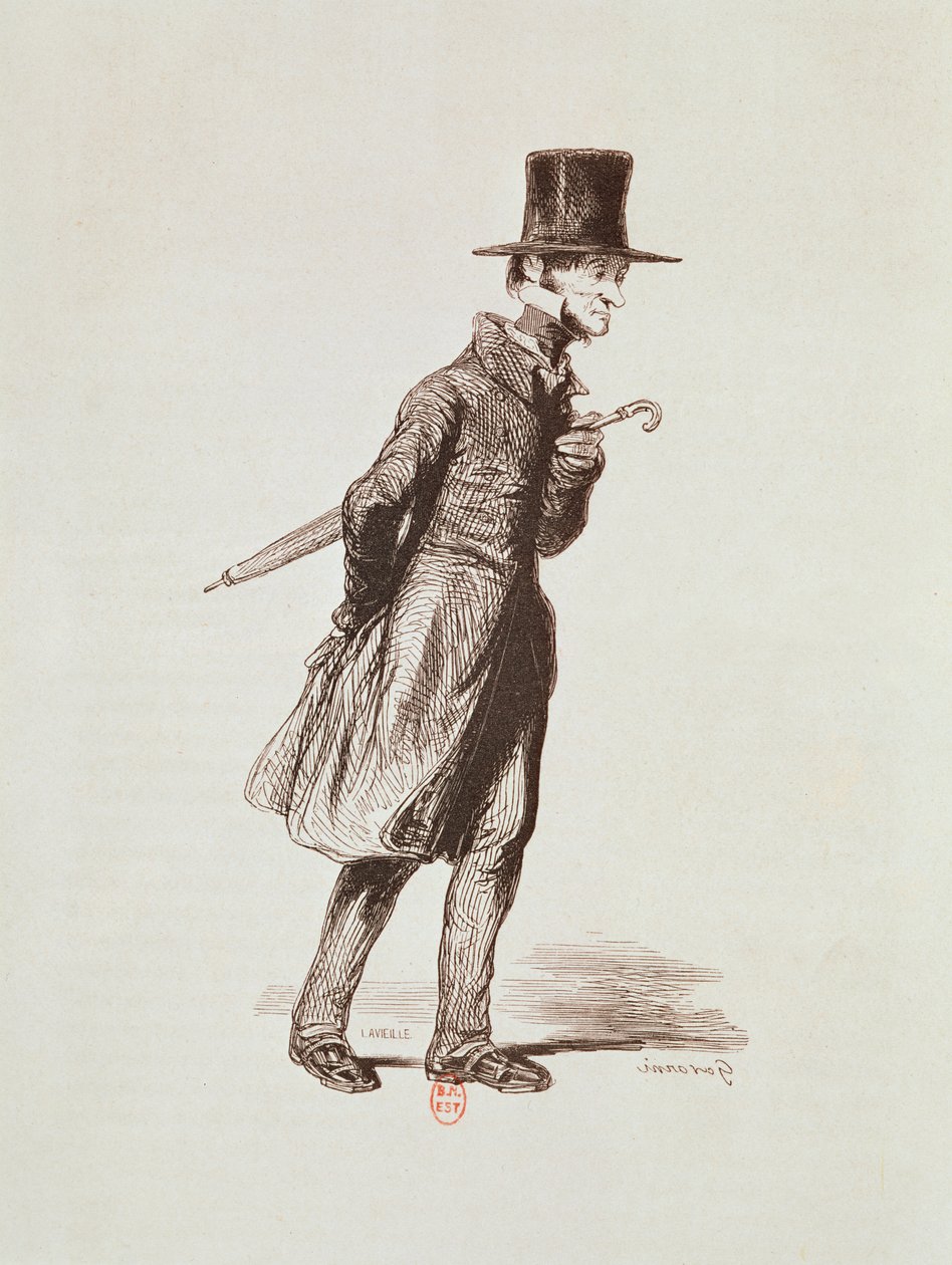 Työntekijä, teoksesta "Les Francais peints par eux-memes", kaiverrettu Guillaumot, Pariisi, noin 1850. tekijältä Paul Gavarni