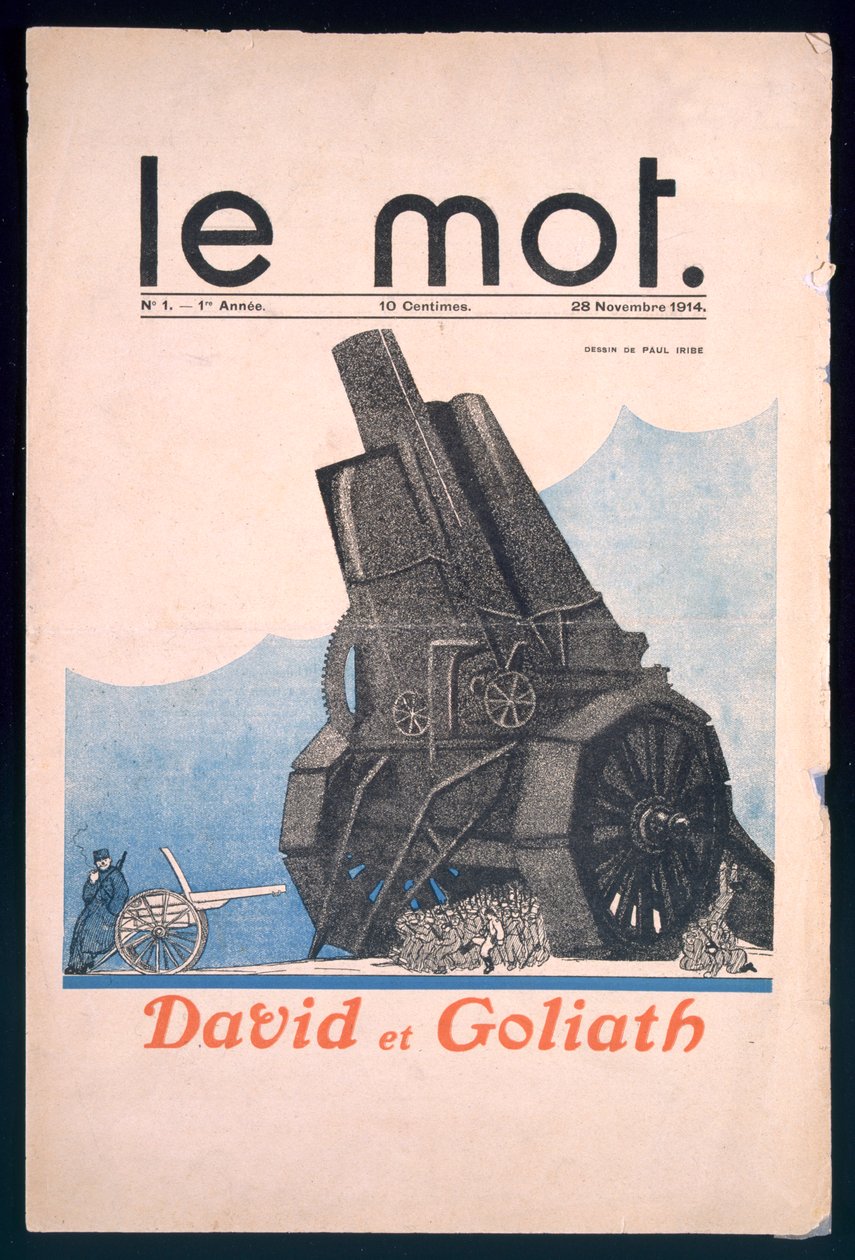 David ja Goljat, Le Motin etukansi, 28. marraskuuta 1914 tekijältä Paul Iribe