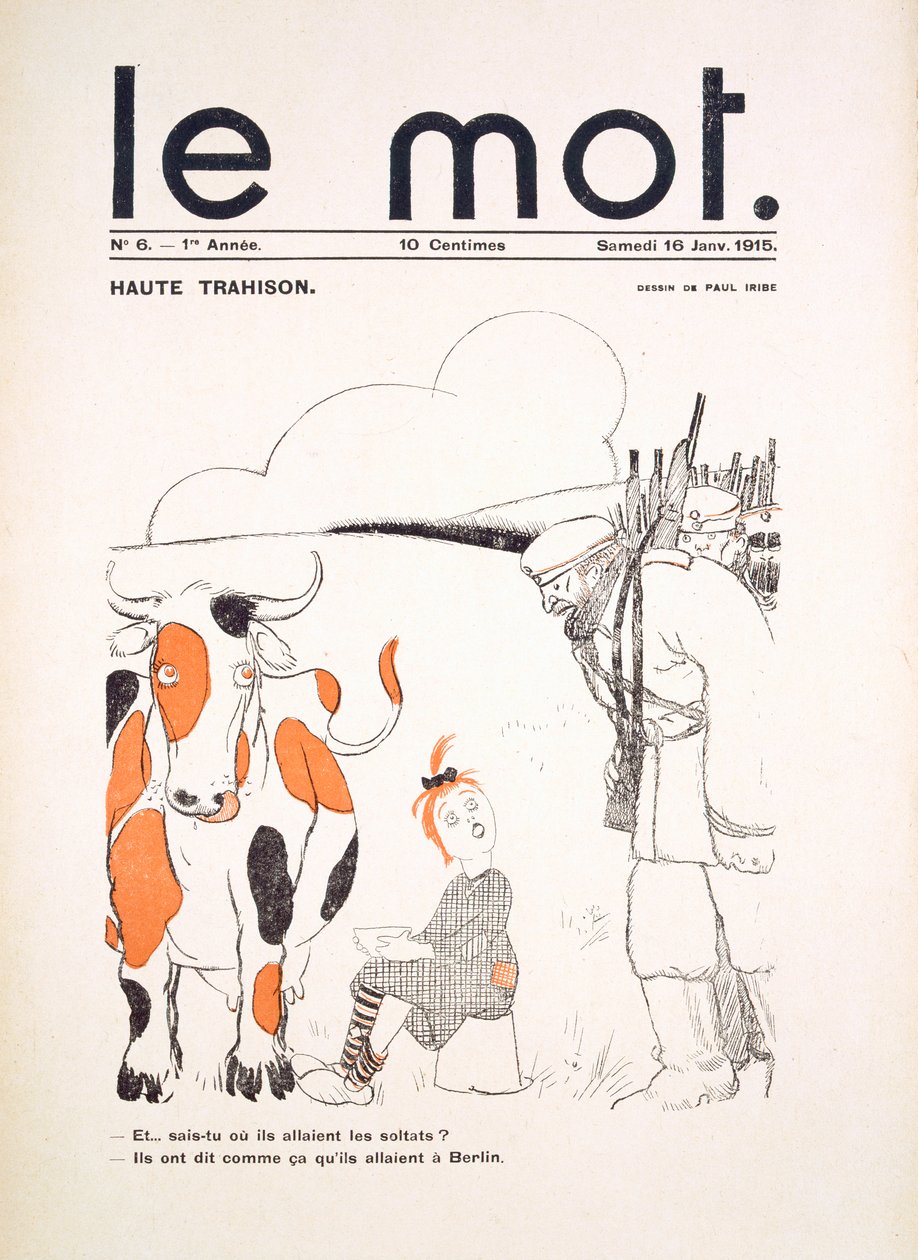 Le Motin etukansi, tammikuu 1915 tekijältä Paul Iribe