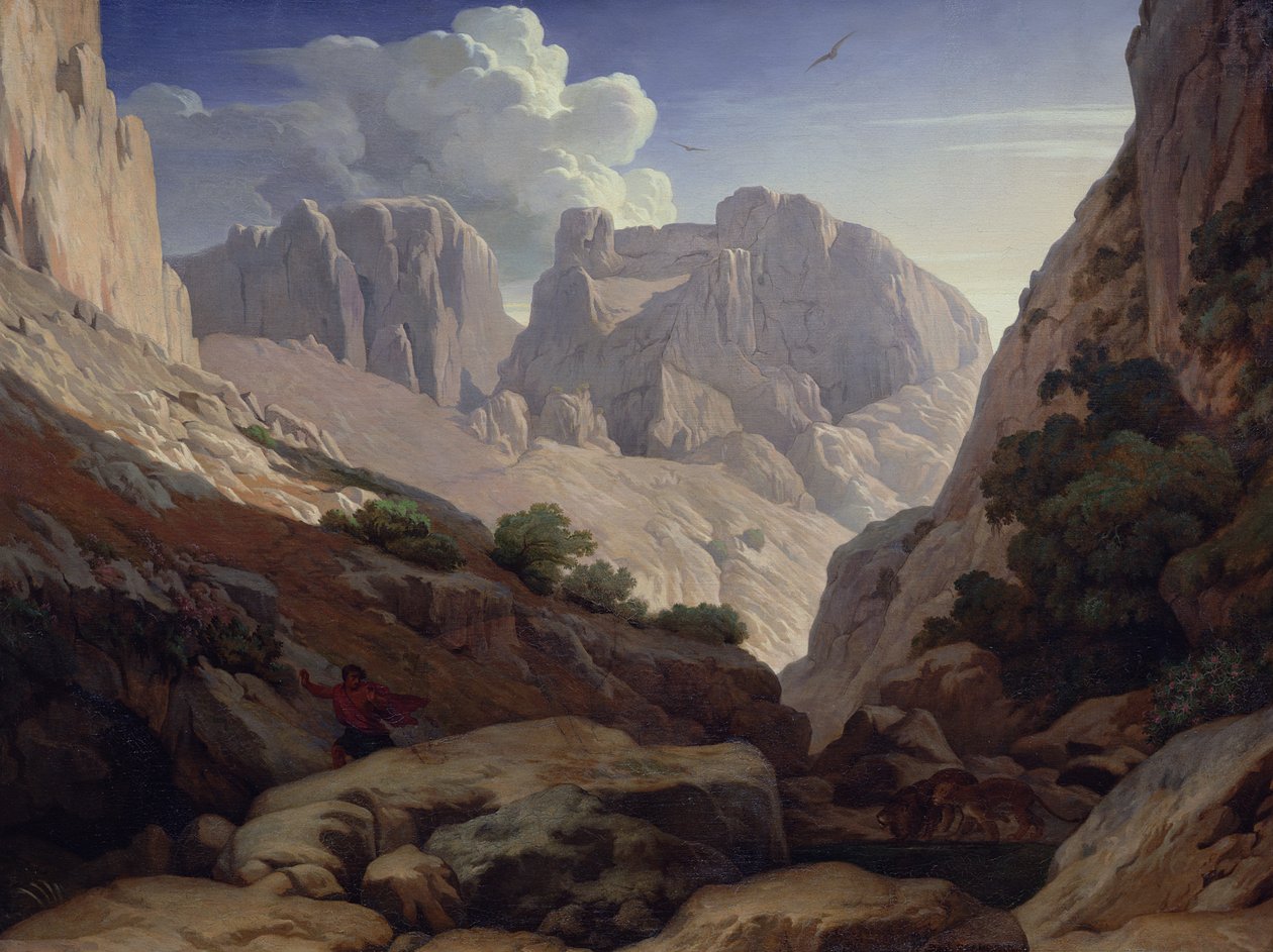 Atlaksen rotkot, 1843 tekijältä Paul Jean Flandrin